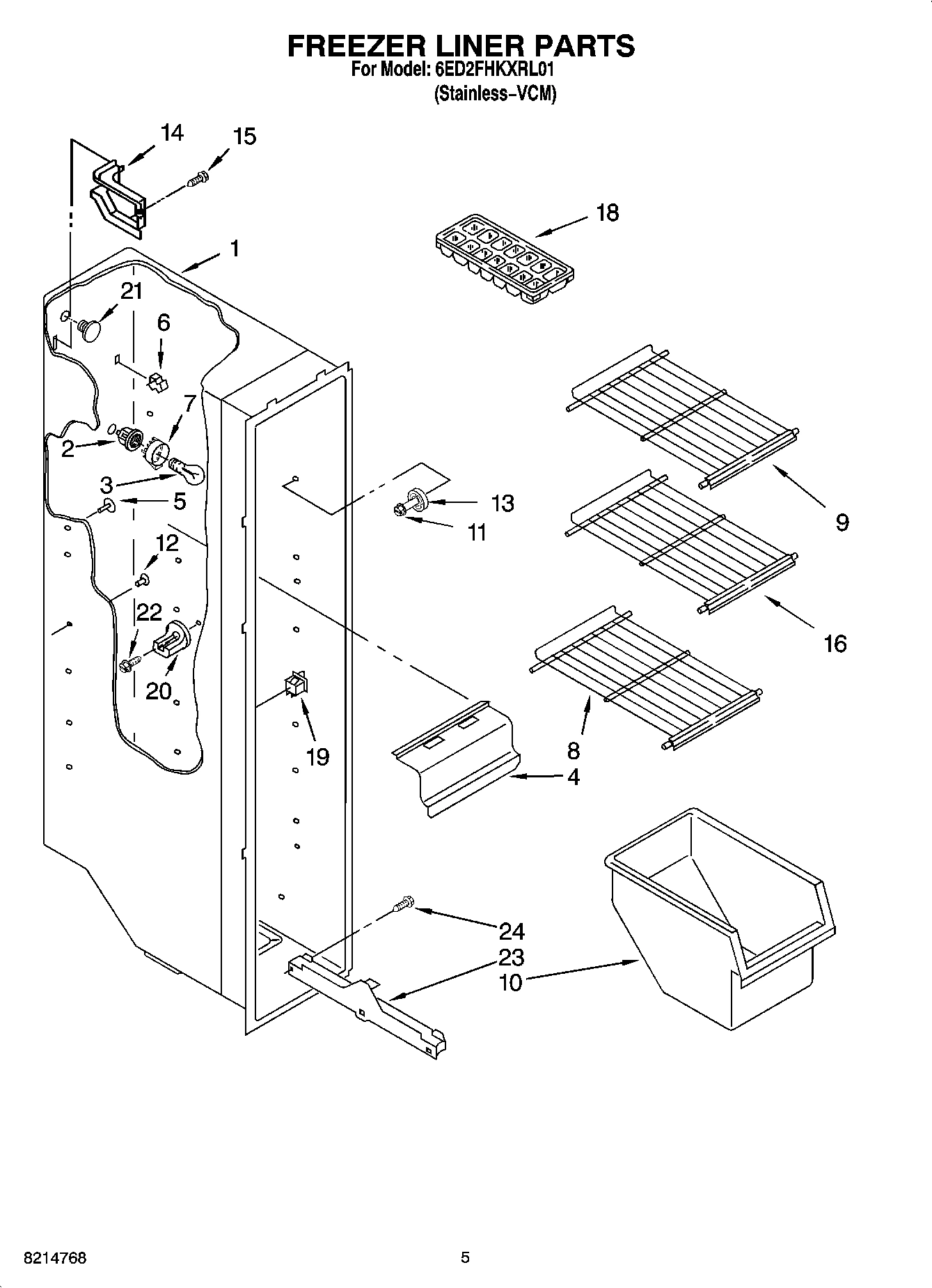 04 - FREEZER LINER PARTS