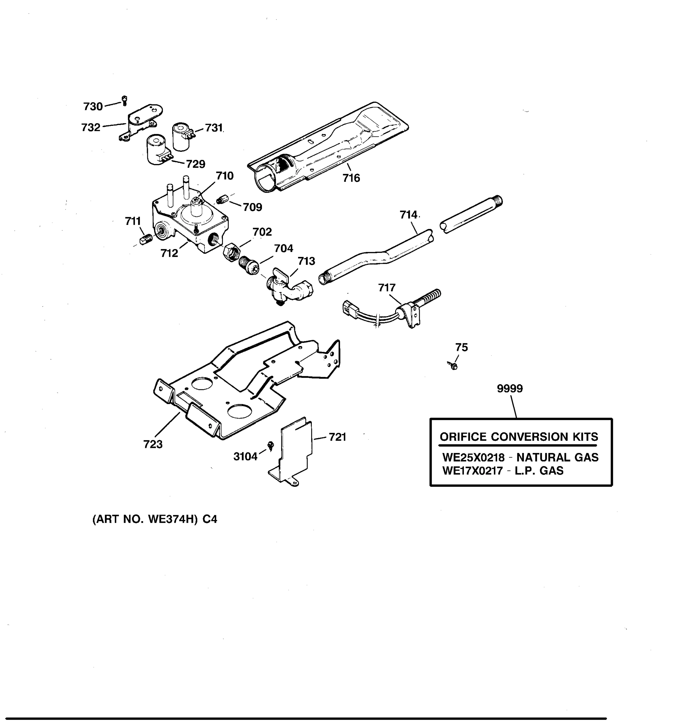 GAS VALVE & BURNER ASSEMBLY