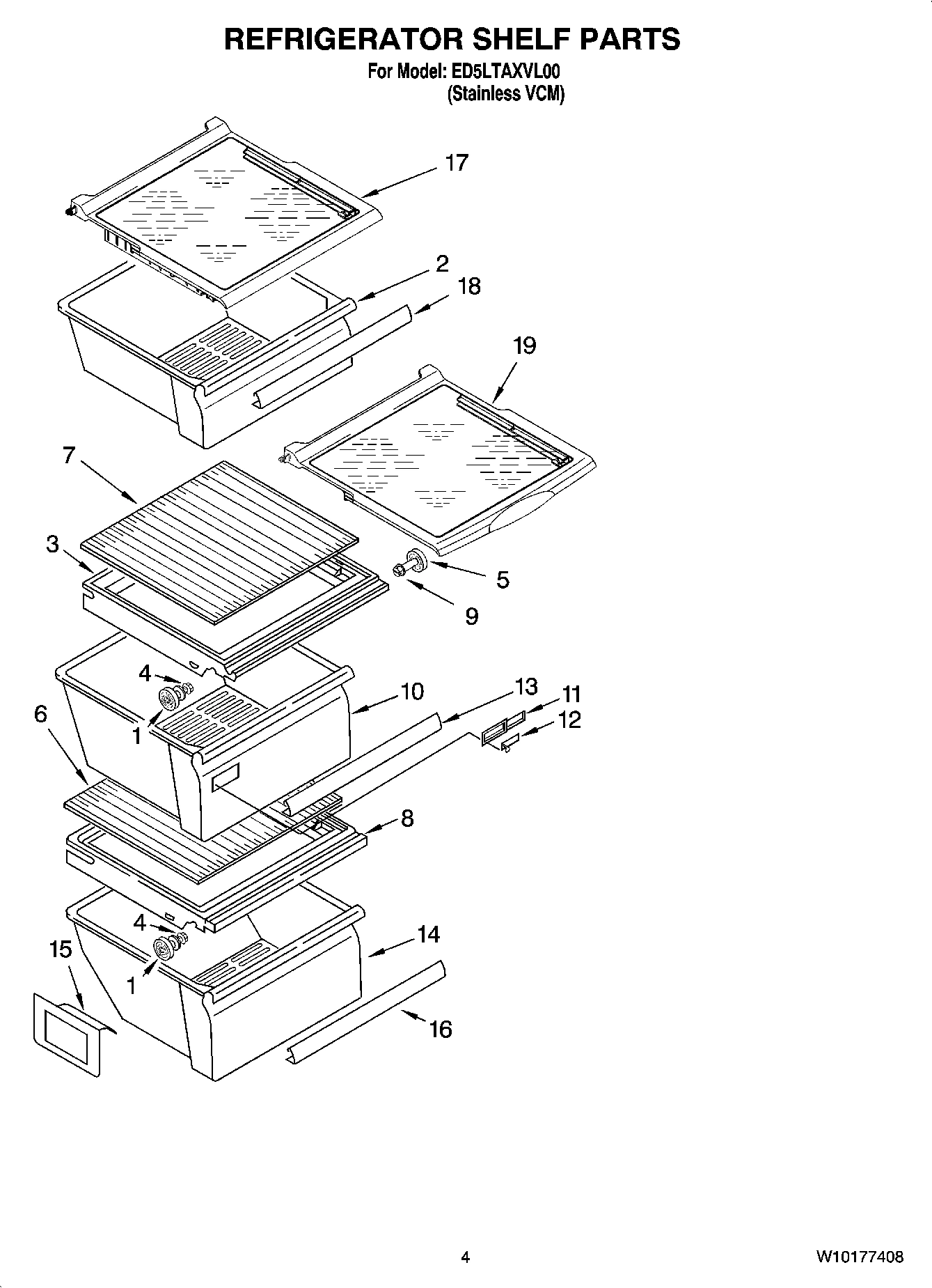 03 - REFRIGERATOR SHELF PARTS