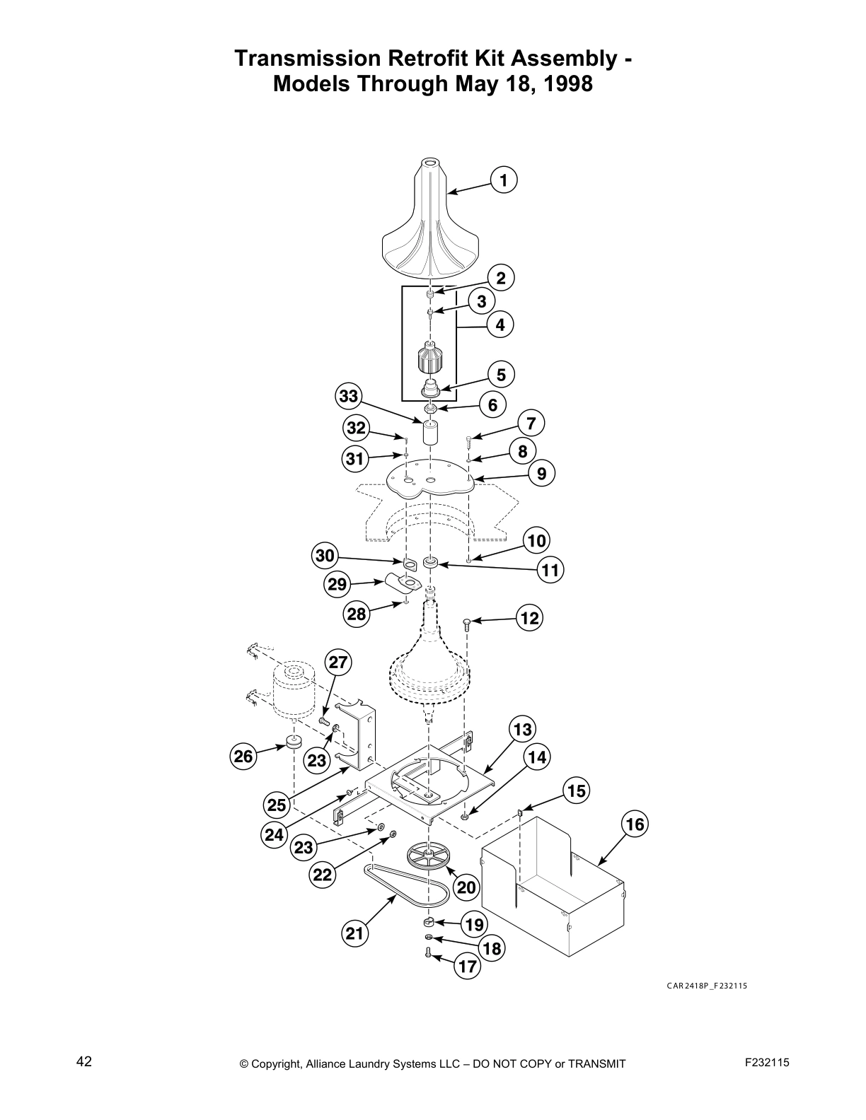 Transmission Retrofit Kit Assembly -
Models Through May 18, 1998