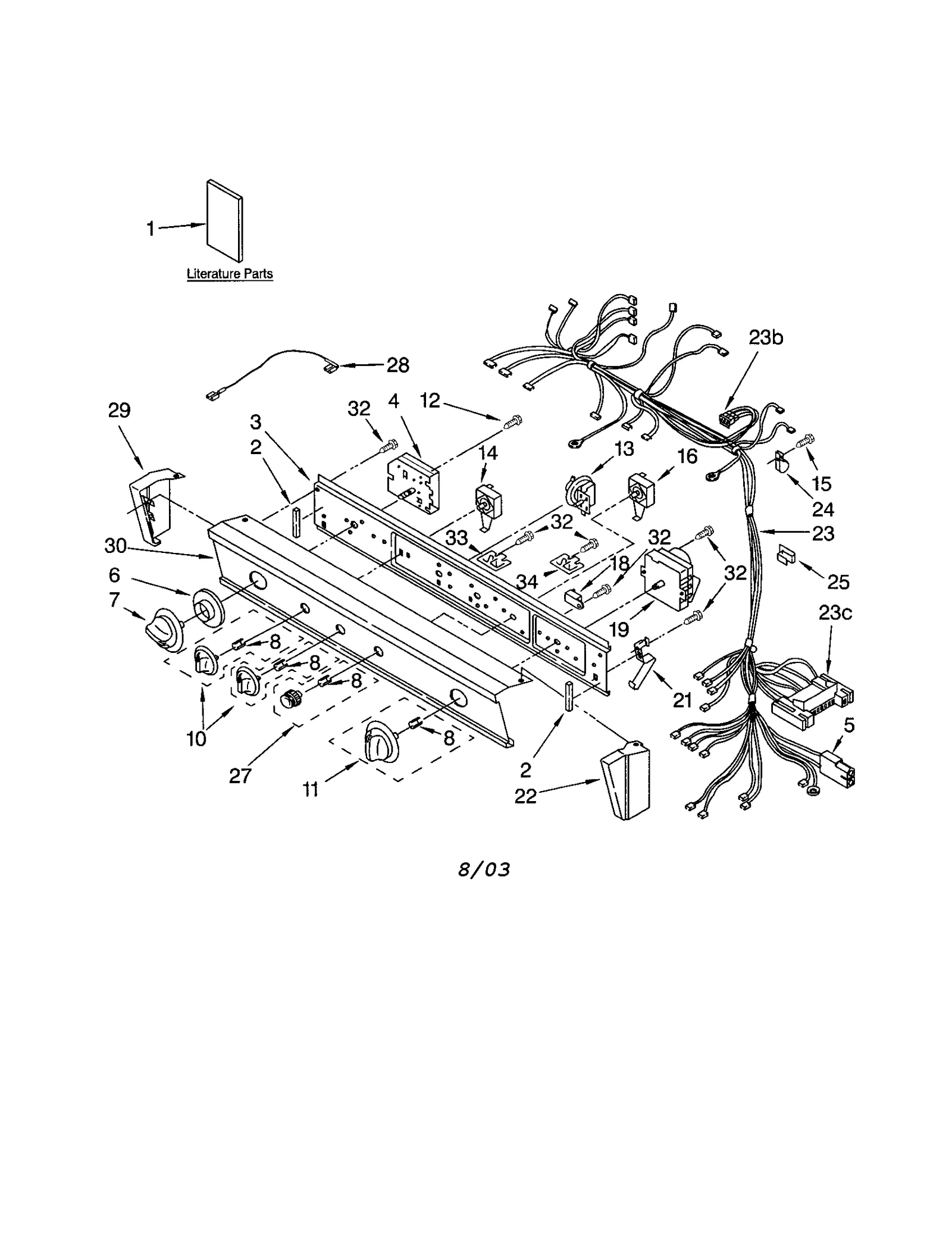 WASHER/DRYER CONTROL PANEL