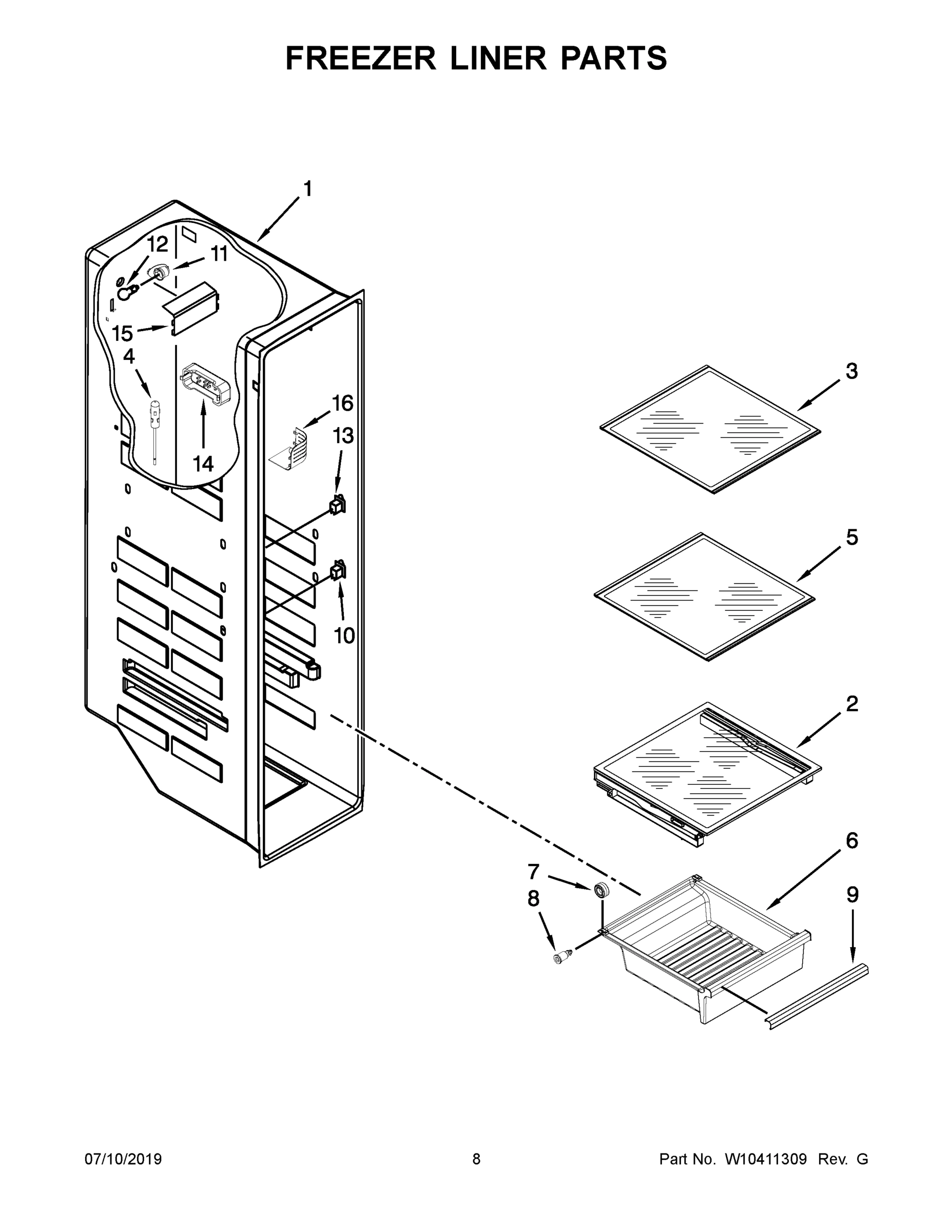 05 - FREEZER LINER PARTS
