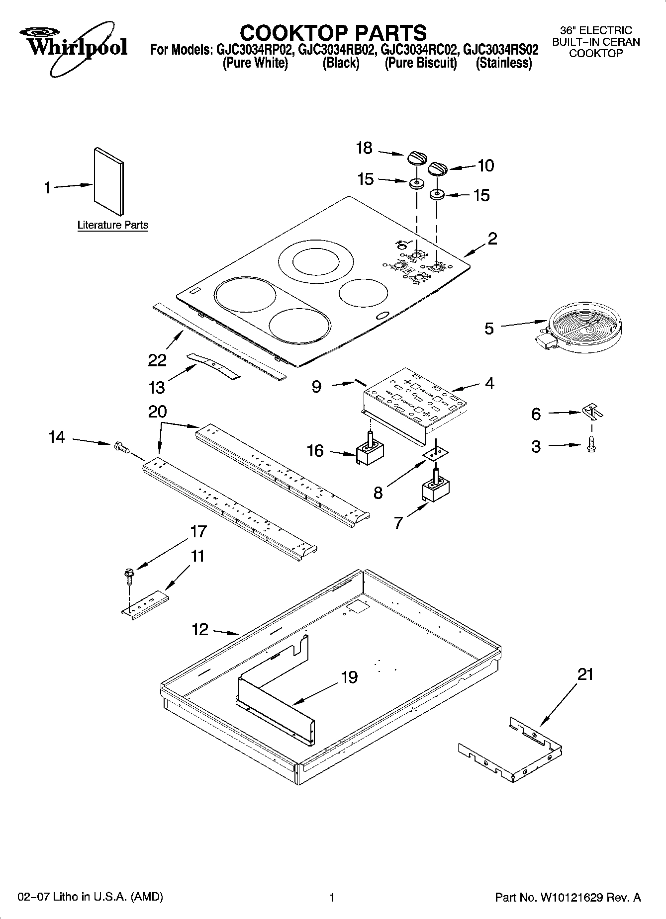 01 - COOKTOP PARTS, OPTIONAL PARTS