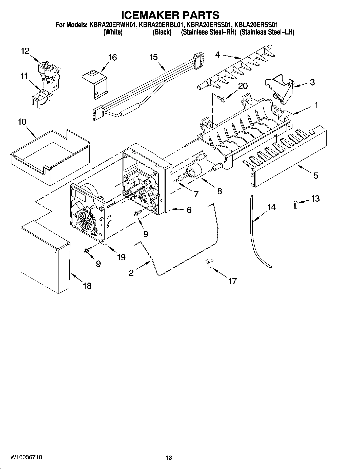 08 - ICEMAKER PARTS, OPTIONAL PARTS (NOT INCLUDED)