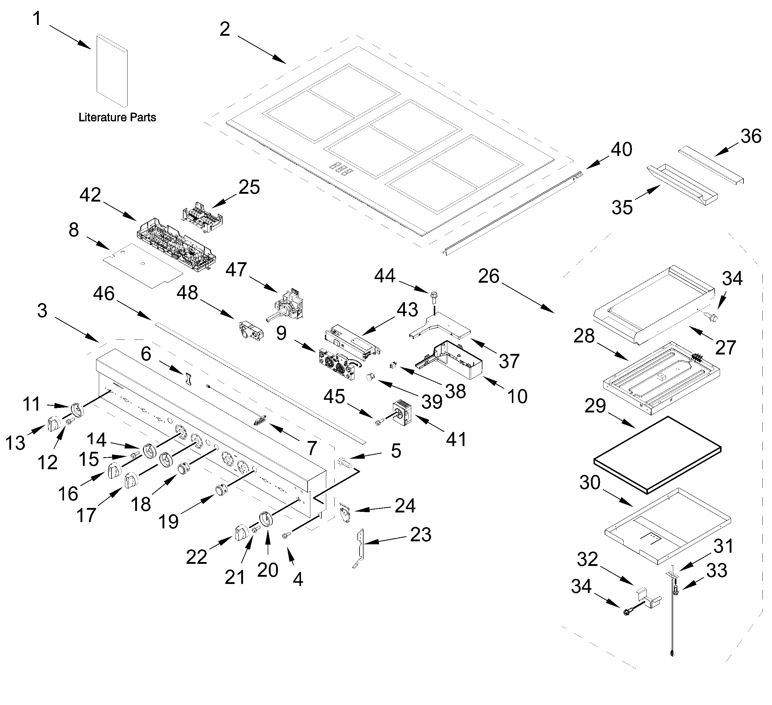 COOKTOP, CONSOLE, AND GRIDDLE PARTS