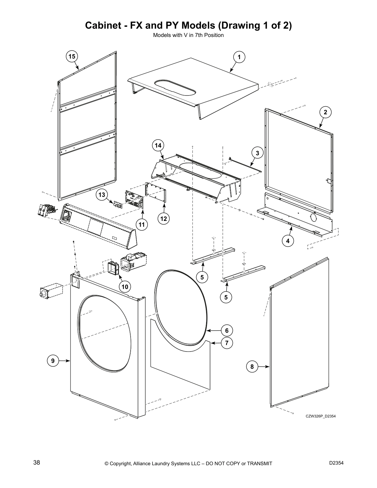Cabinet - FX and PY Models (Drawing 1 of 2)