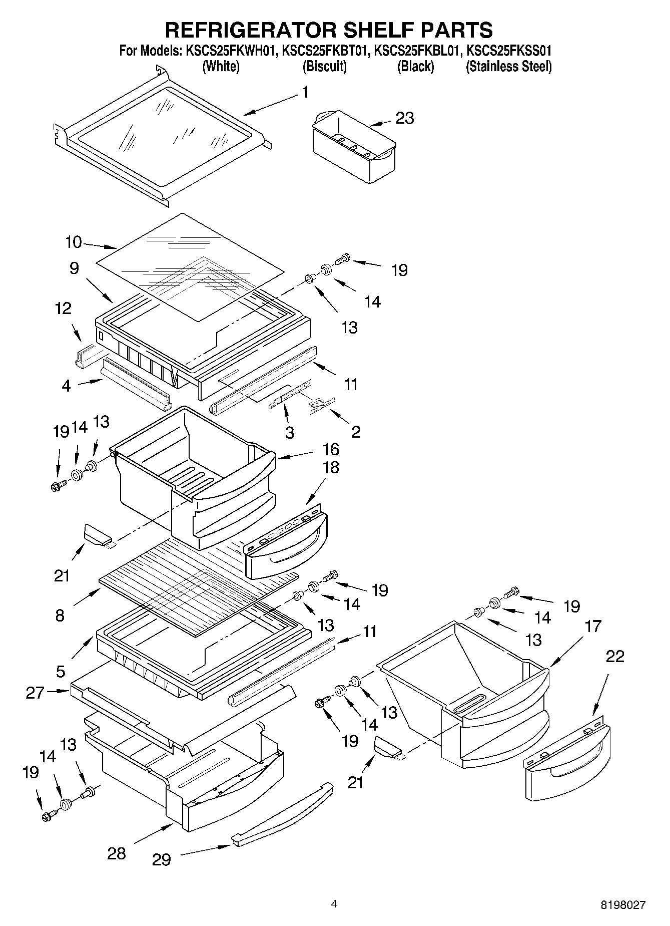 03 - REFRIGERATOR SHELF PARTS