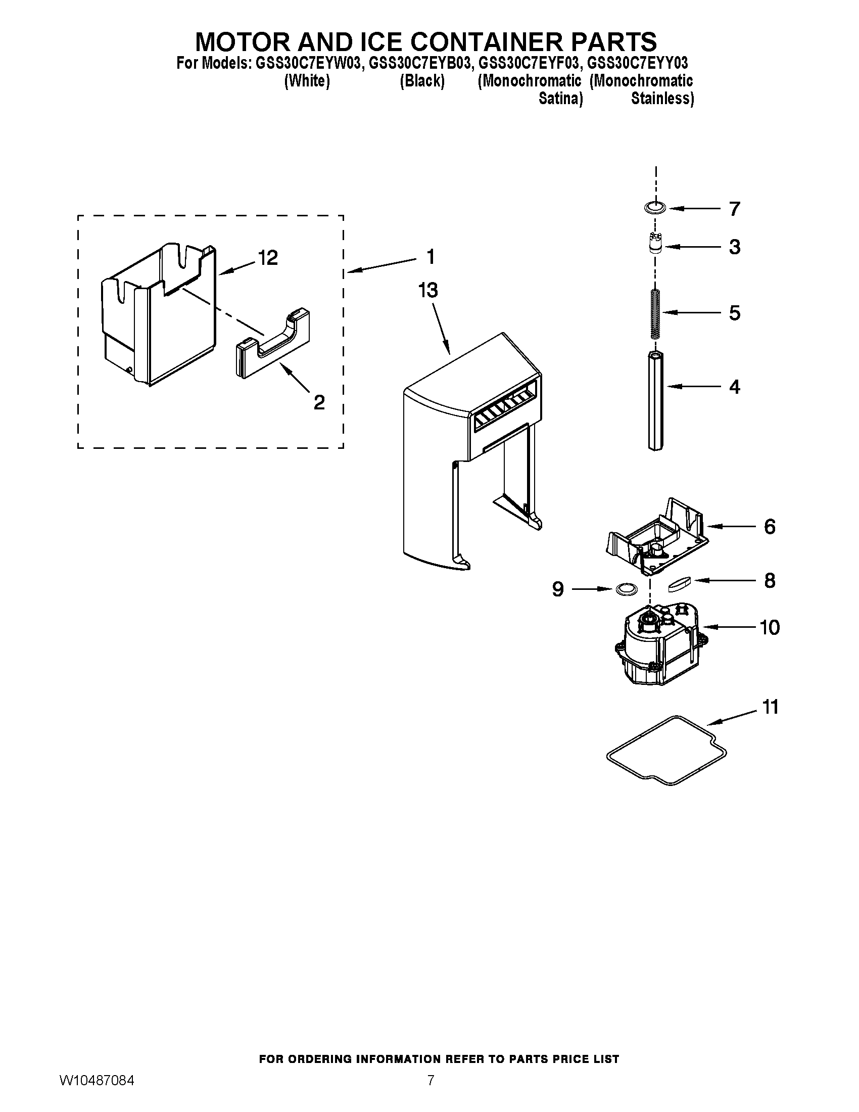 05 - MOTOR AND ICE CONTAINER PARTS