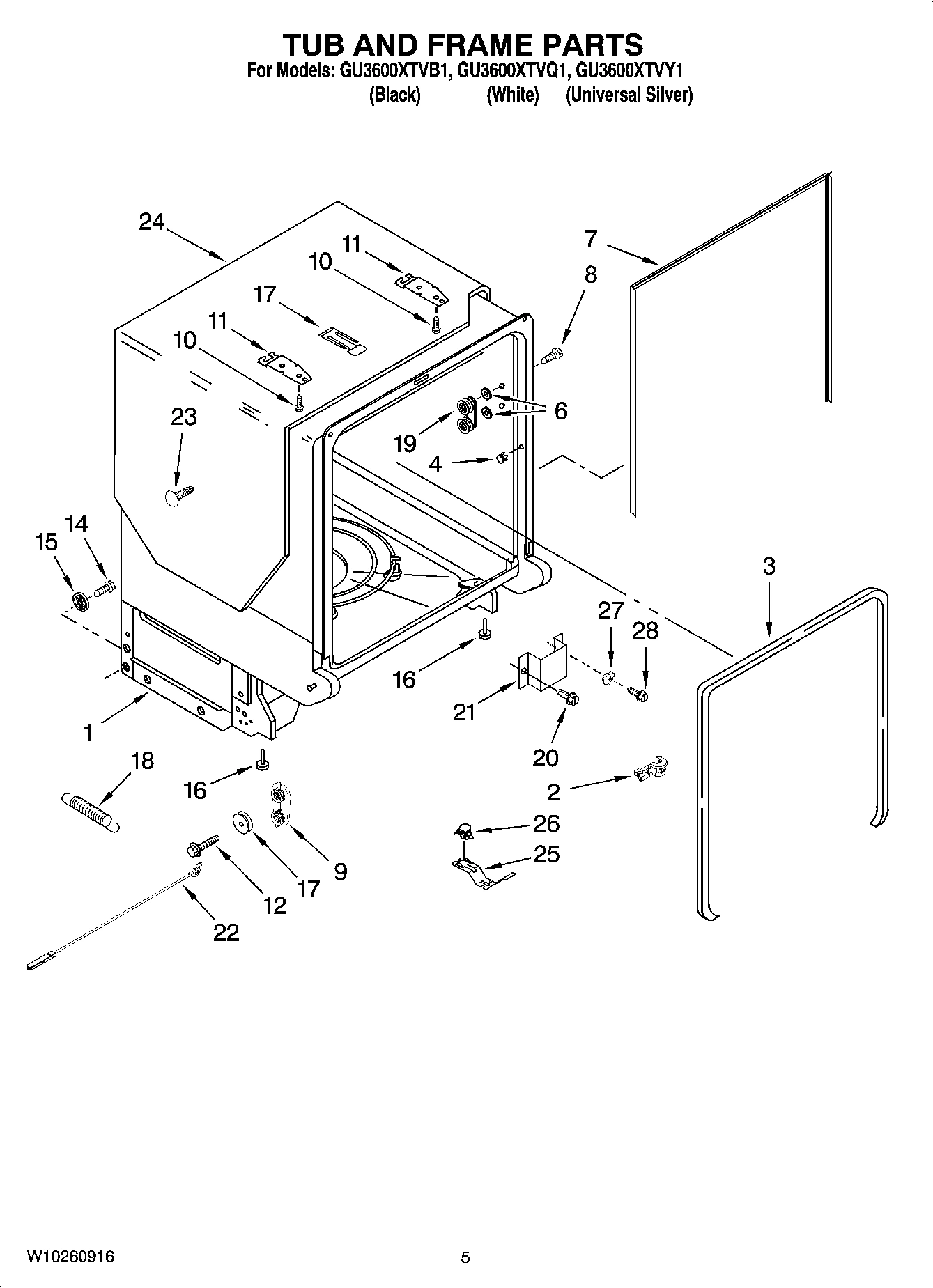 05 - TUB AND FRAME PARTS