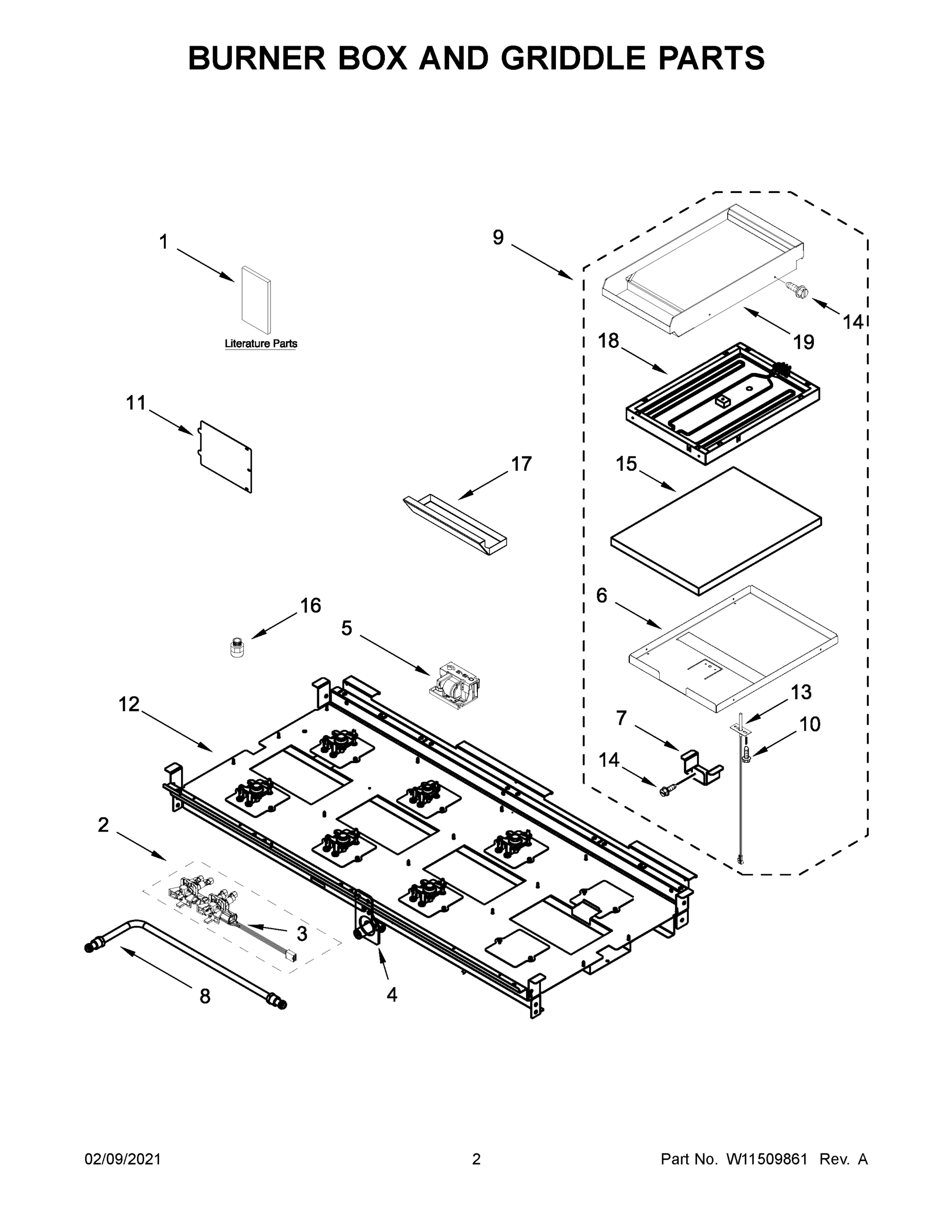 02 - BURNER BOX AND GRIDDLE PARTS