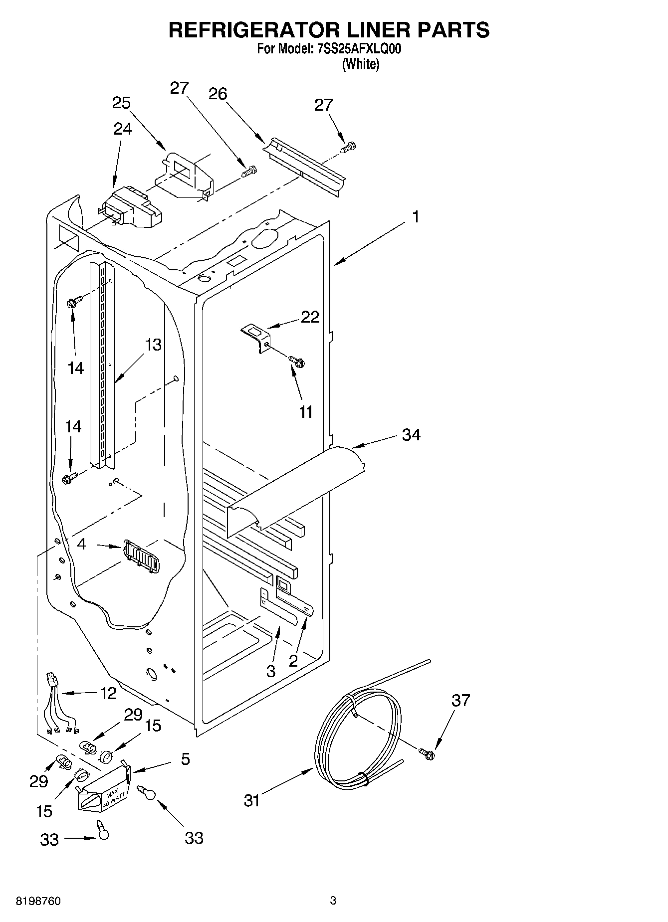 02 - REFRIGERATOR LINER PARTS