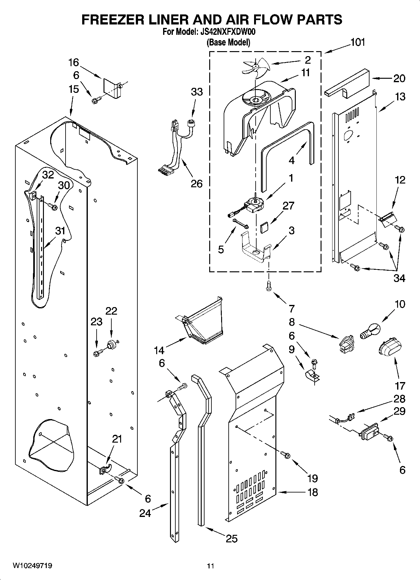 08 - FREEZER LINER AND AIR FLOW PARTS