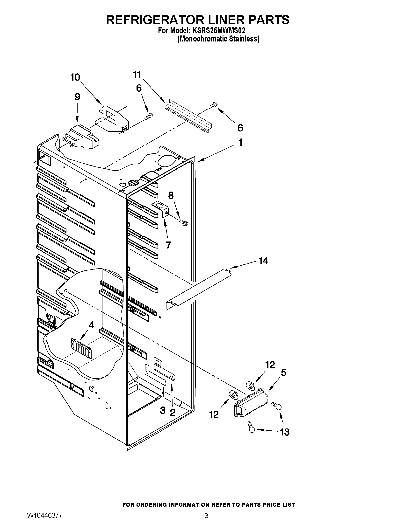 02 - REFRIGERATOR LINER PARTS
