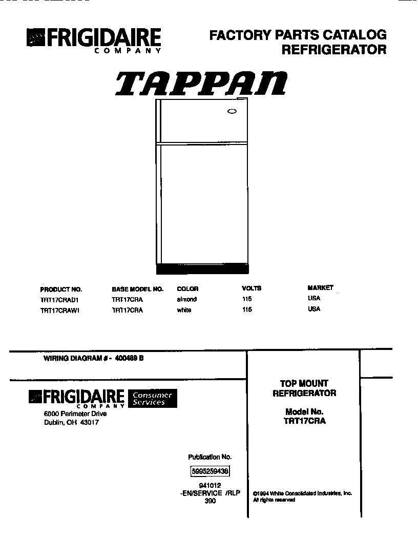 01 - TOP MOUNT REFRIGERATOR