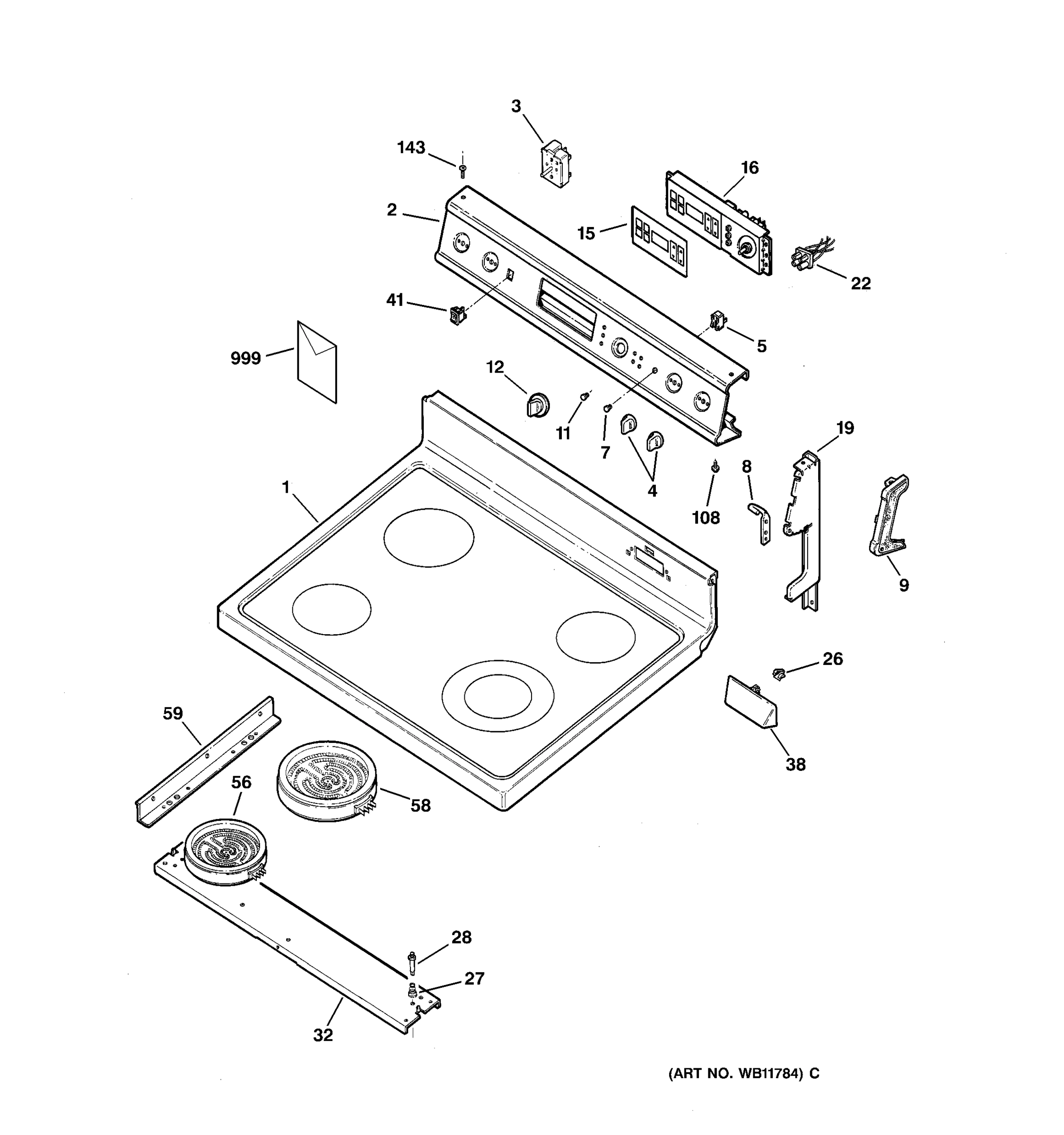 CONTROL PANEL & COOKTOP