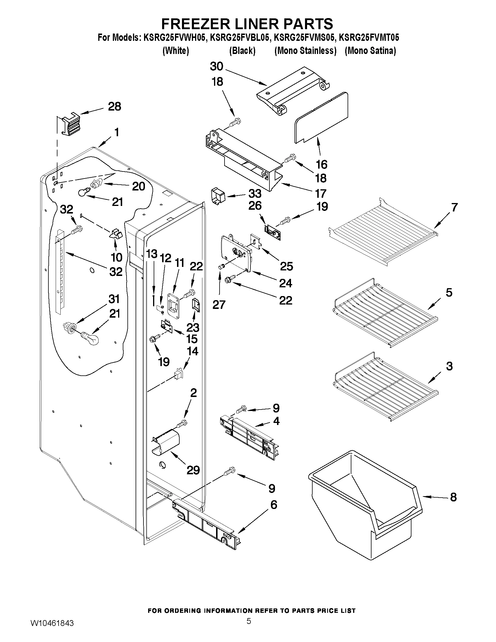 04 - FREEZER LINER PARTS