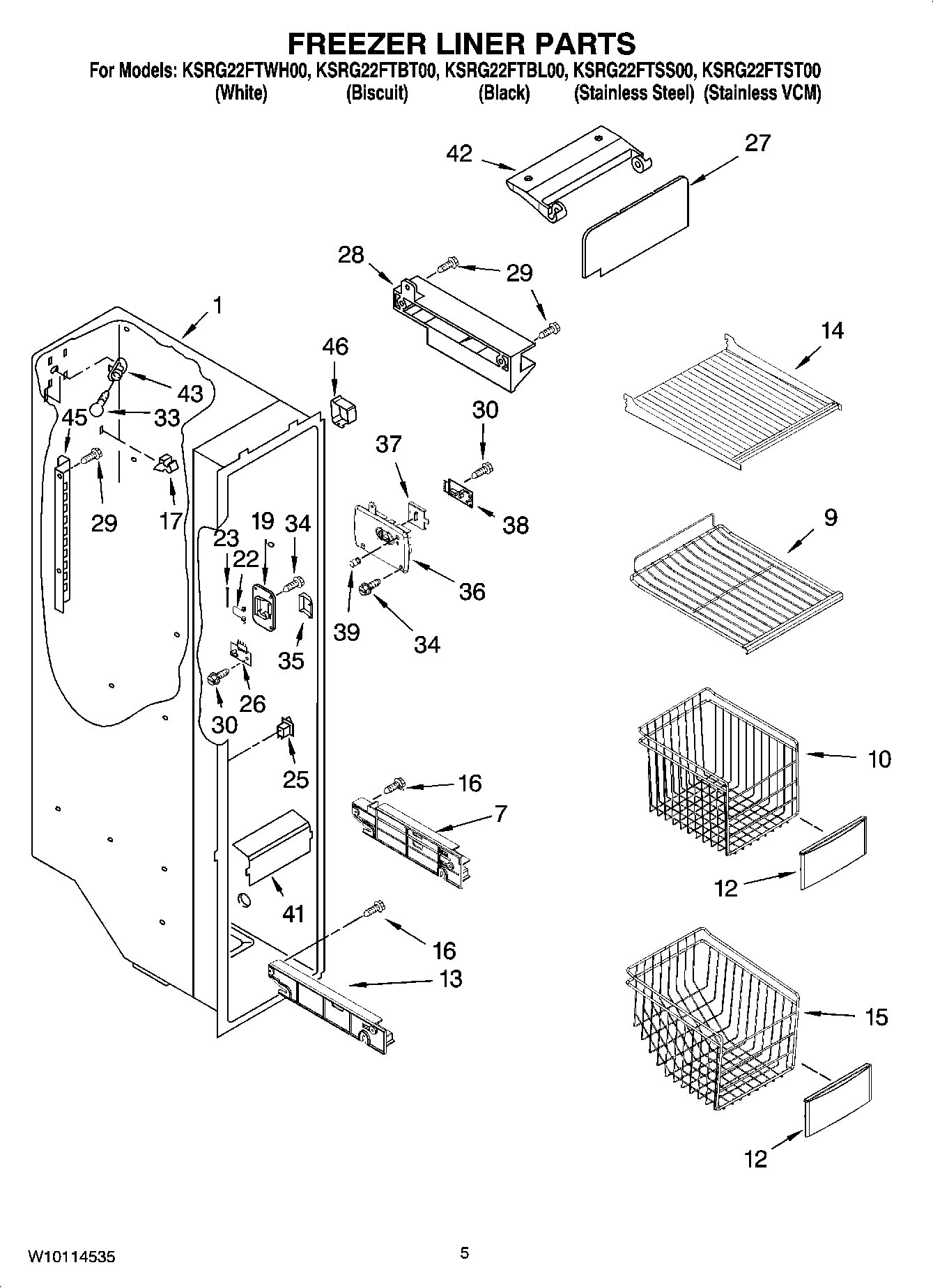 04 - FREEZER LINER PARTS