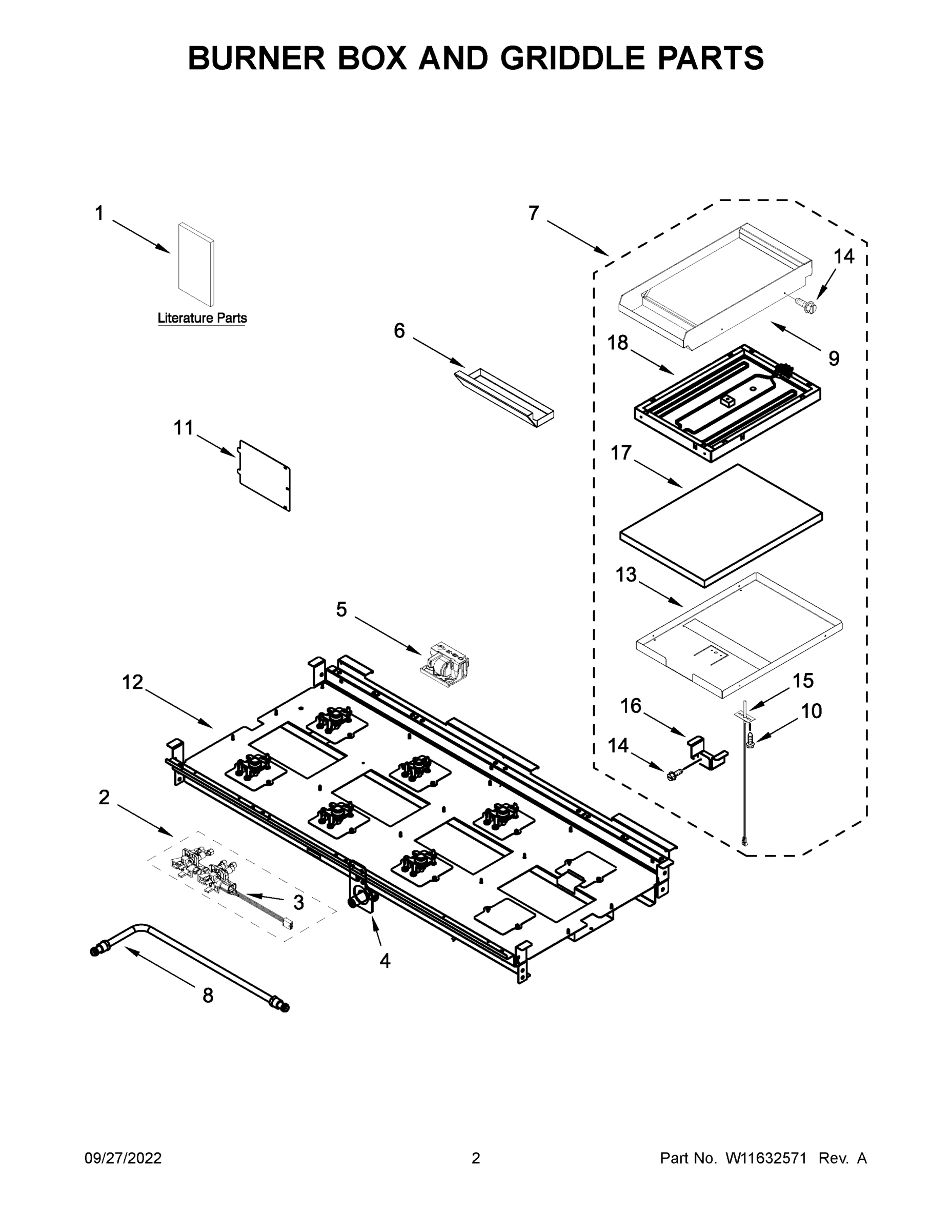 02 - BURNER BOX AND GRIDDLE PARTS