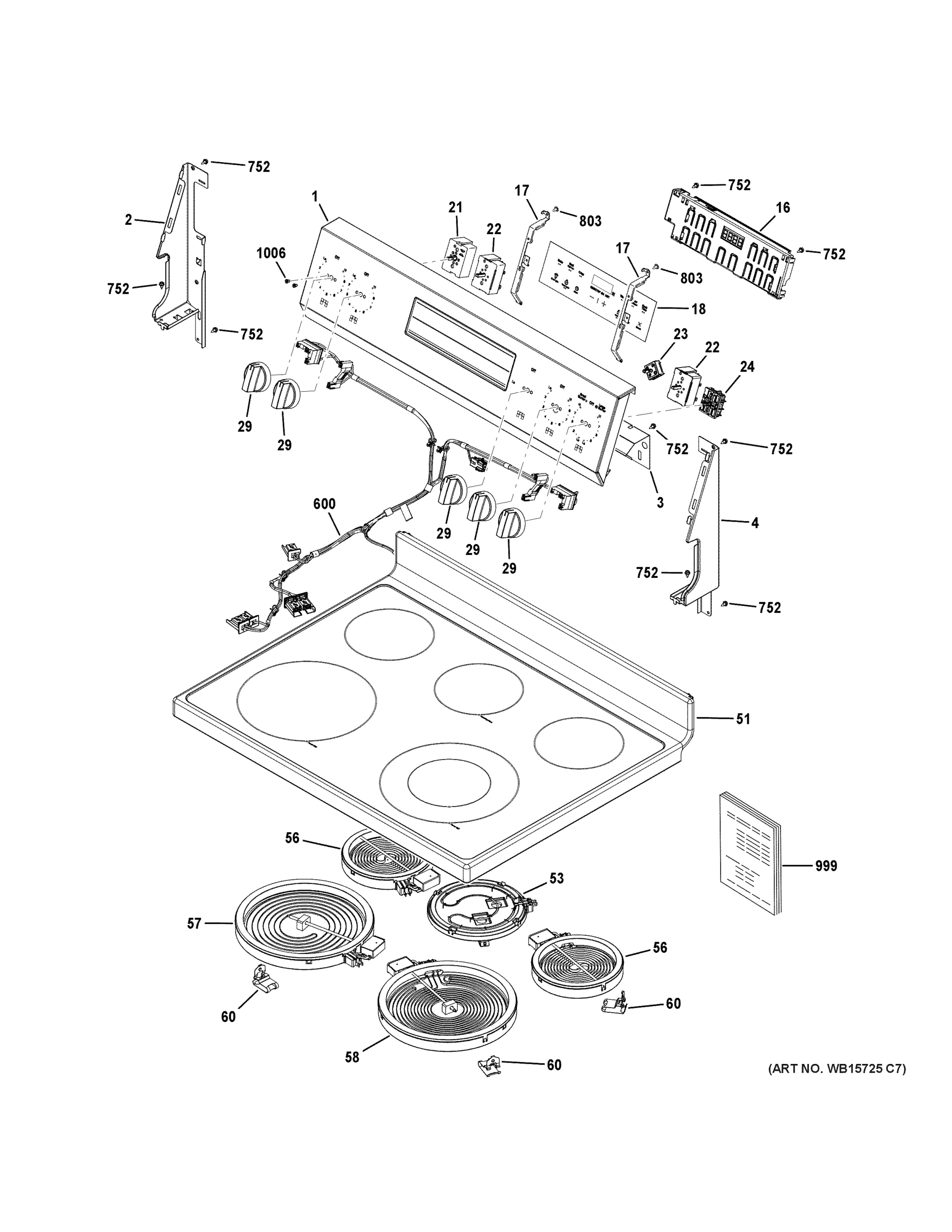 CONTROL PANEL & COOKTOP