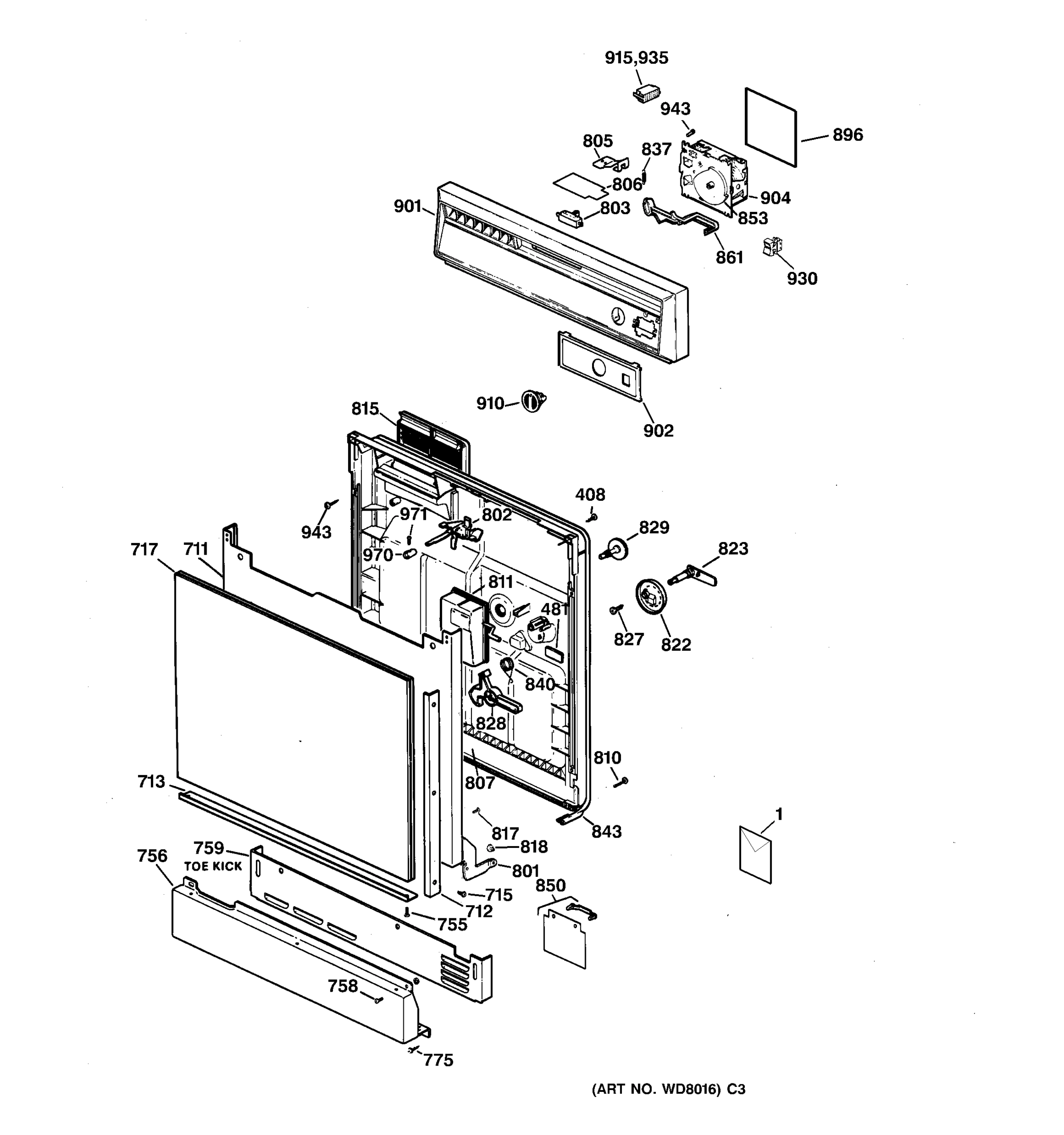 ESCUTCHEON & DOOR ASSEMBLY