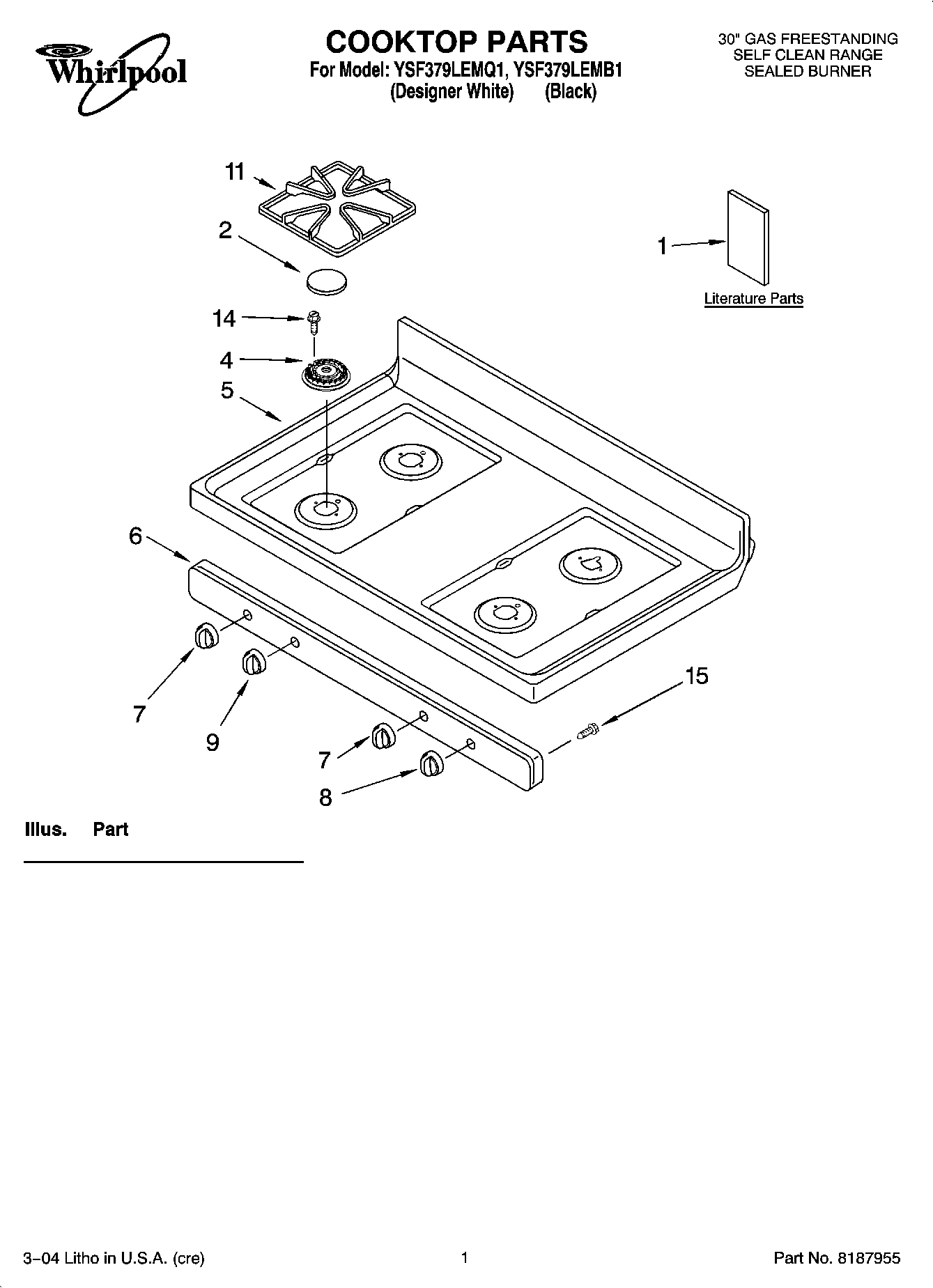 01 - COOKTOP PARTS