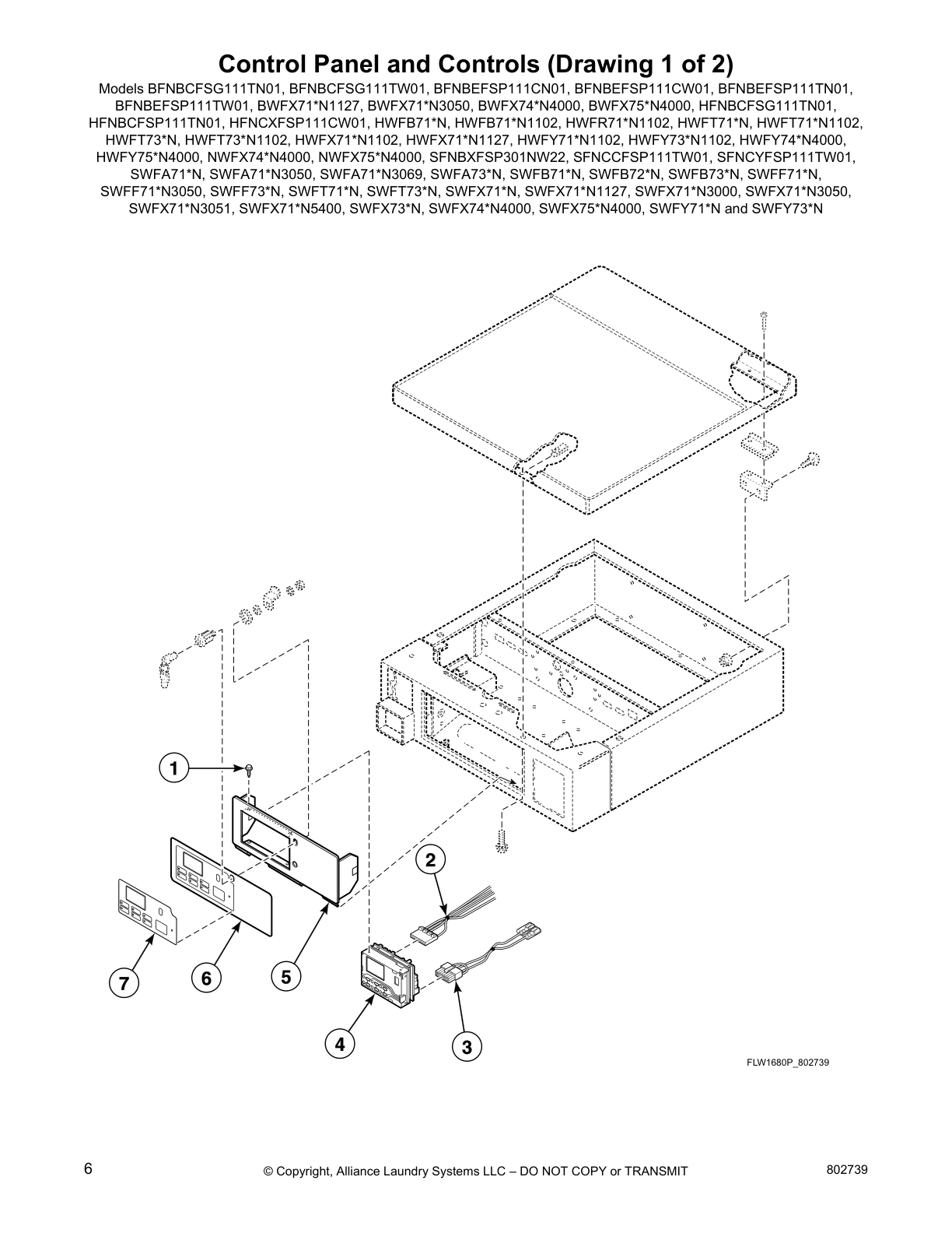 Control Panel and Controls (Drawing 1 of 2)
