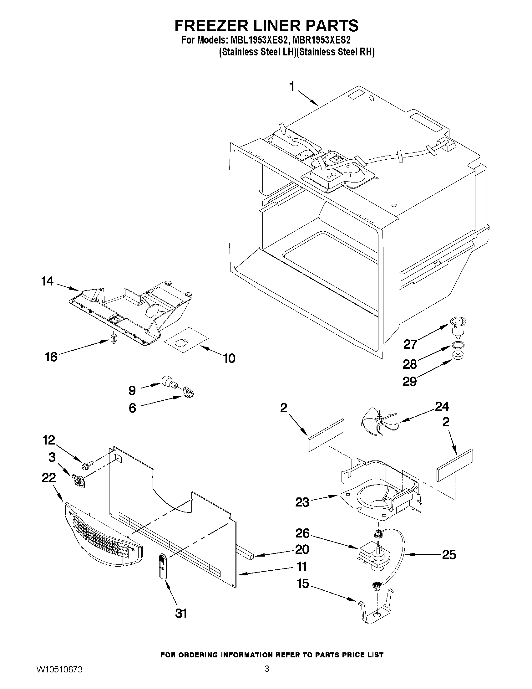 02 - FREEZER LINER PARTS