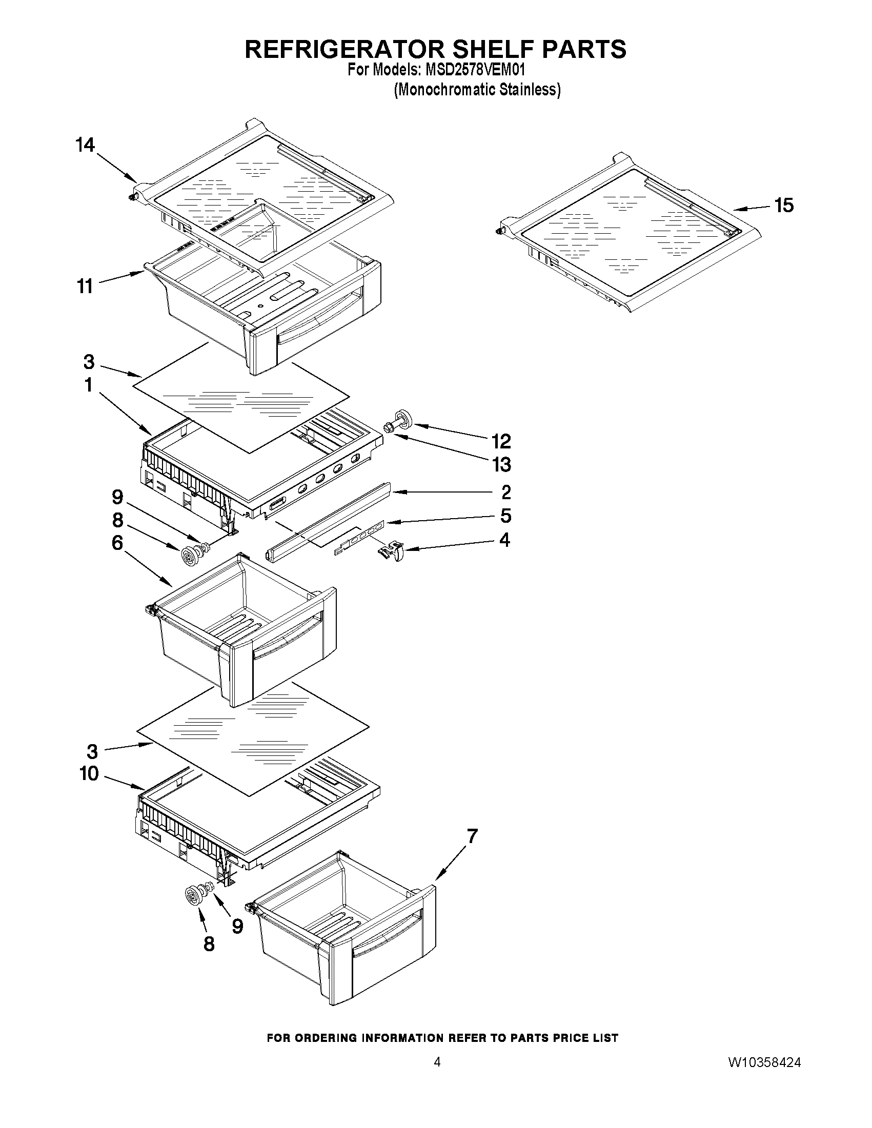 03 - REFRIGERATOR SHELF PARTS