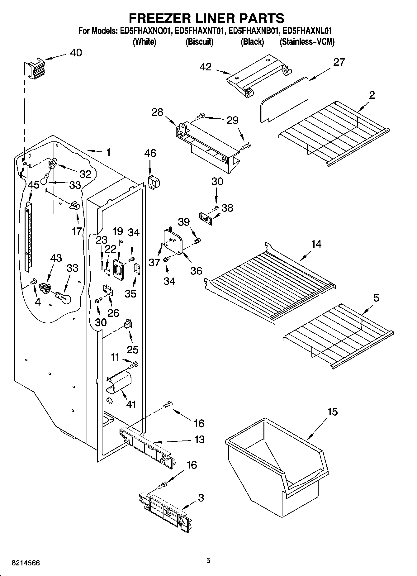 04 - FREEZER LINER PARTS