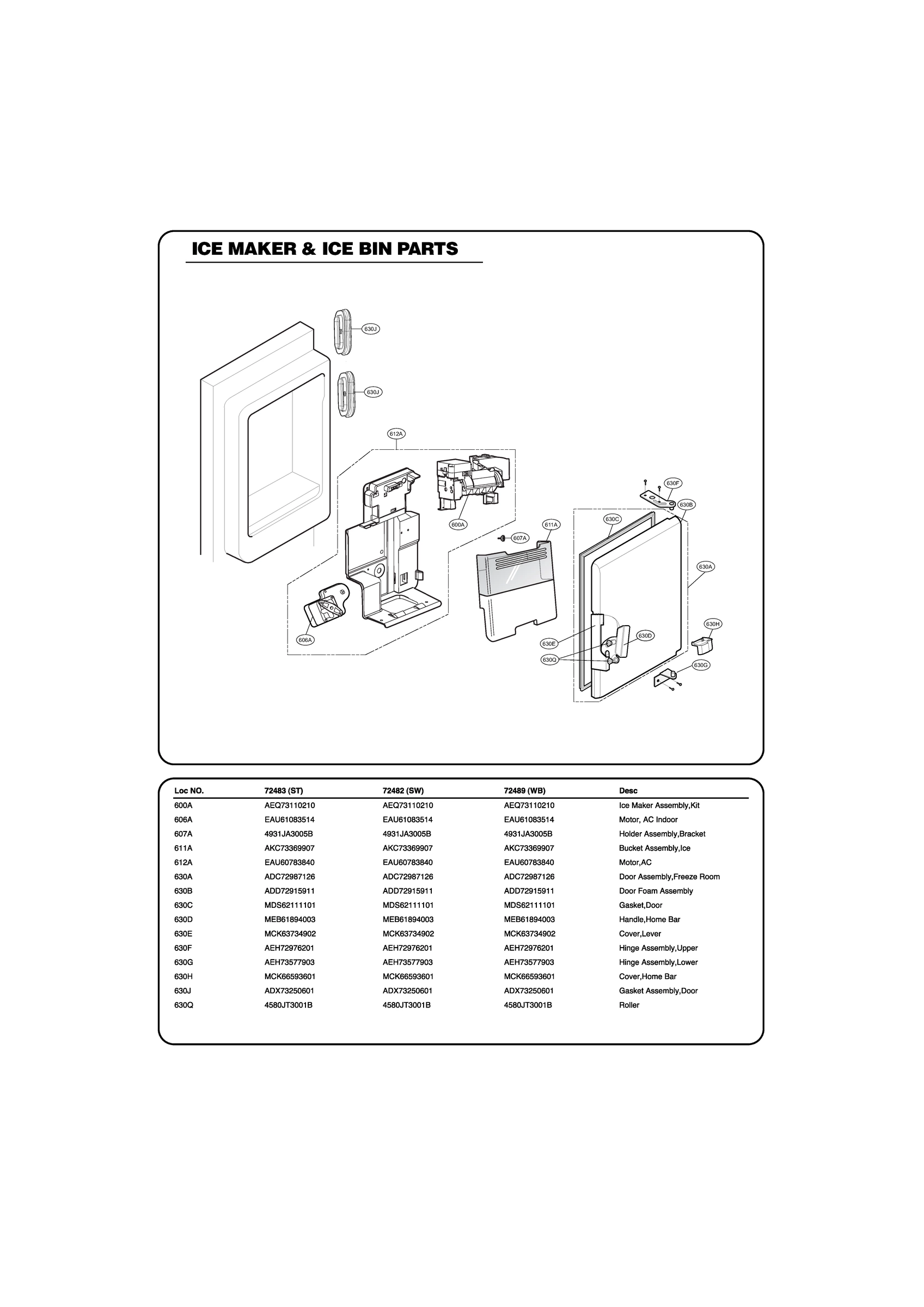 ICEMAKER & ICE BIN PARTS