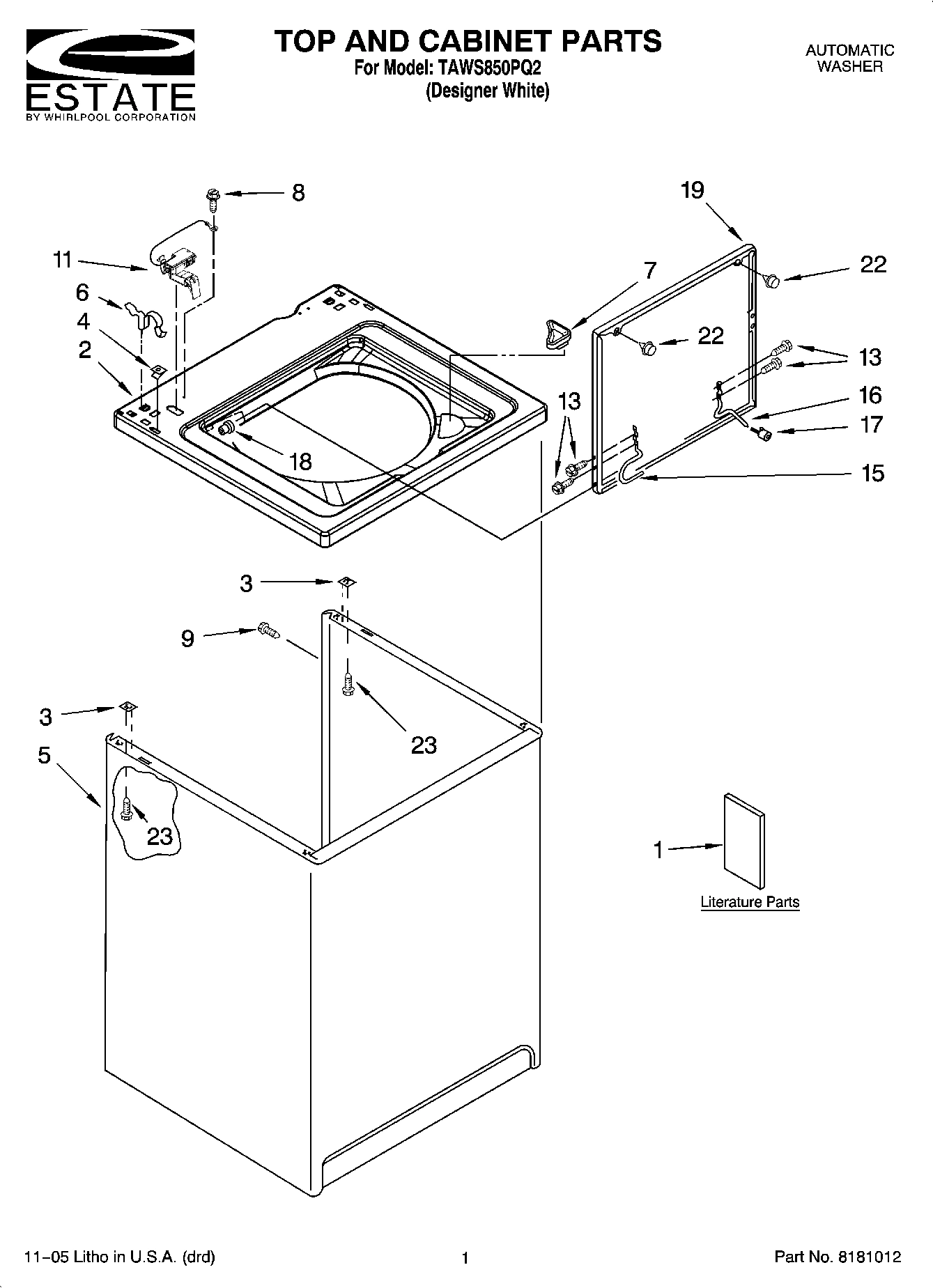 01 - TOP AND CABINET PARTS