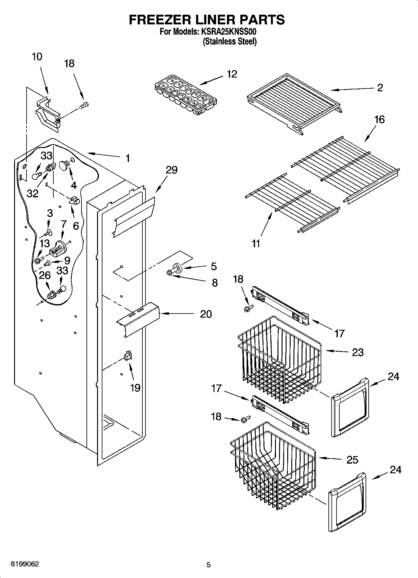 04 - FREEZER LINER PARTS