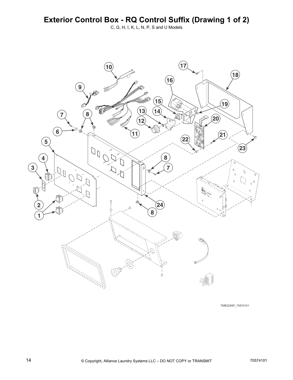 Exterior Control Box - RQ Control Suffix (Drawing 1 of 2)
