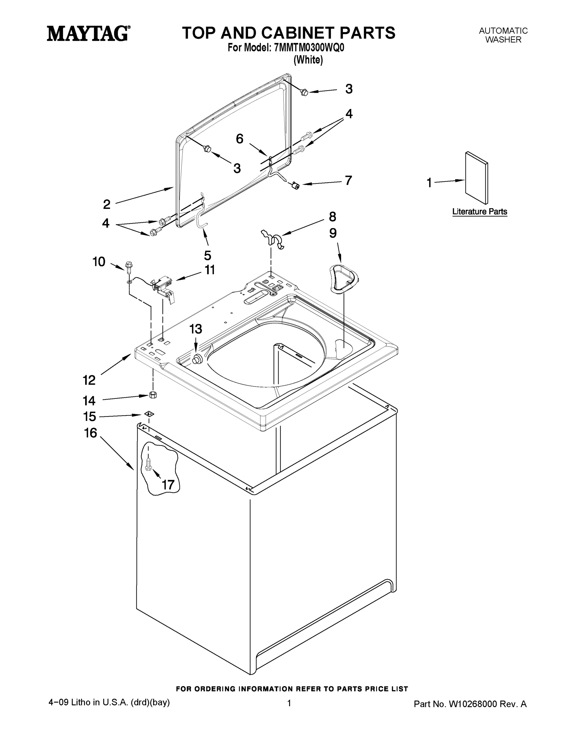 01 - TOP AND CABINET PARTS