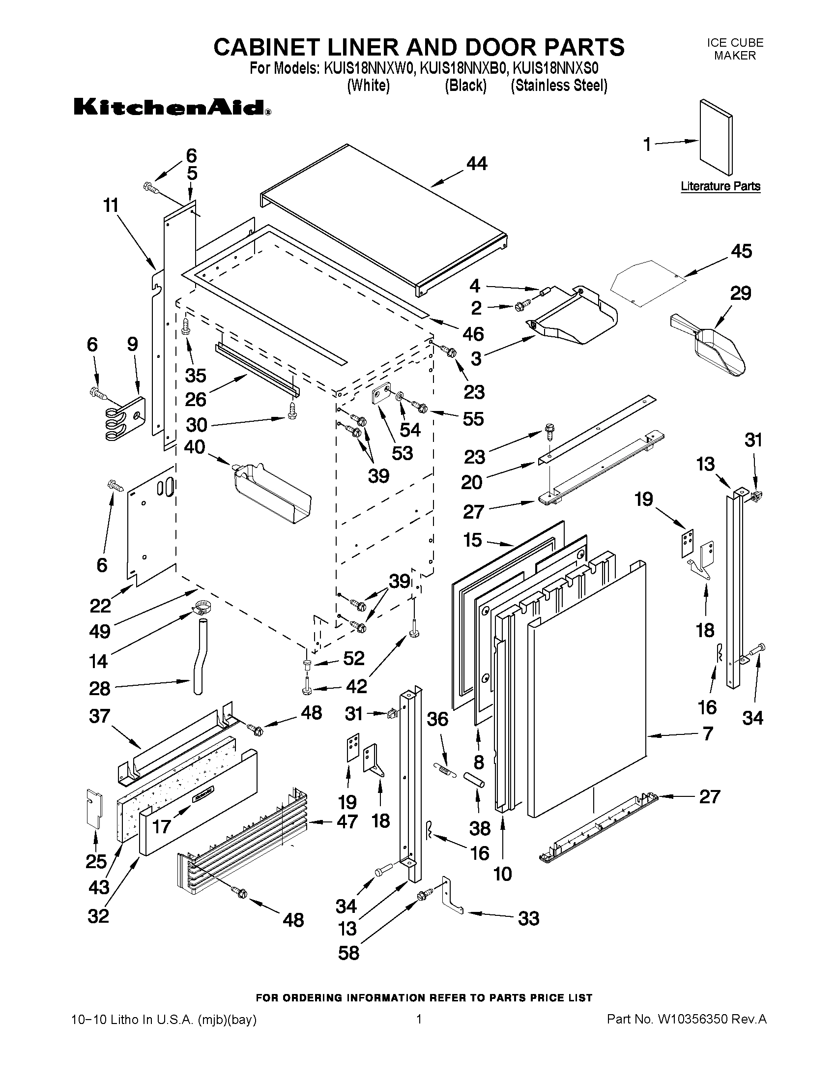 01 - CABINET LINER AND DOOR PARTS