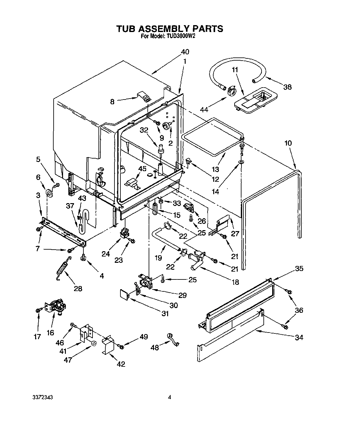 04 - TUB ASSEMBLY, LIT/OPTIONAL