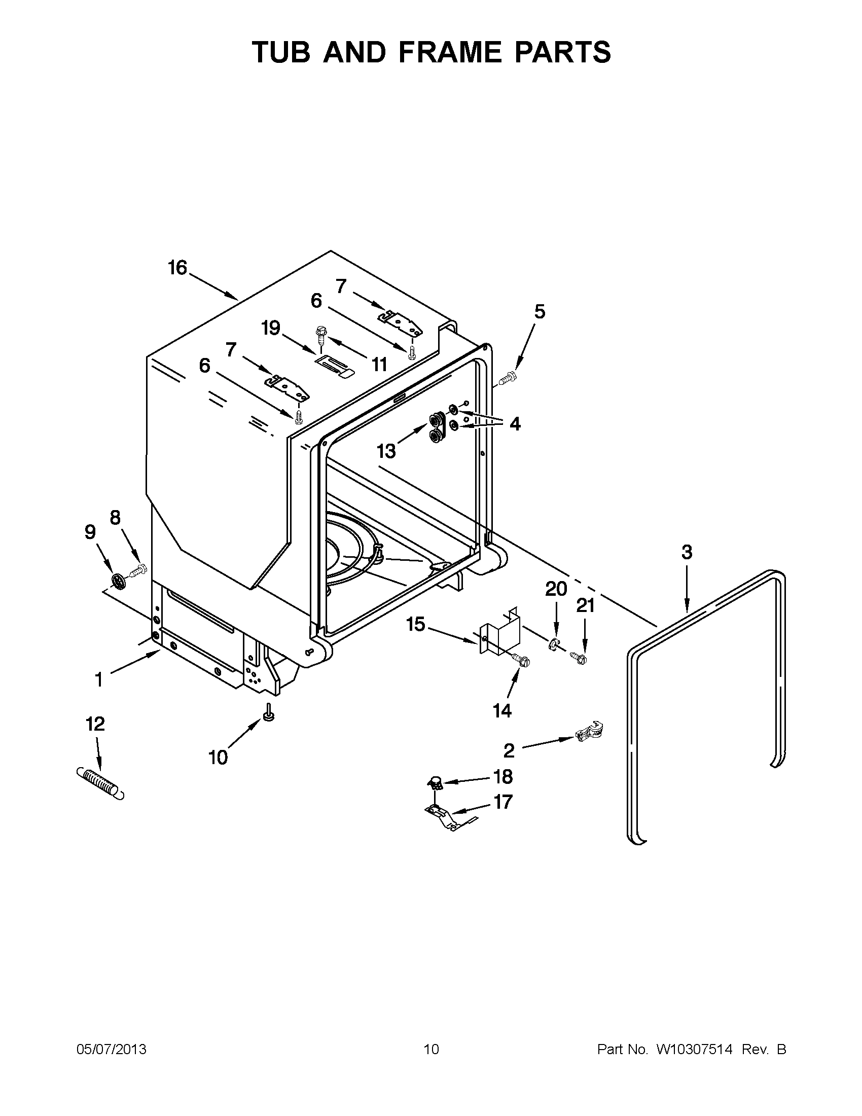 05 - TUB AND FRAME PARTS