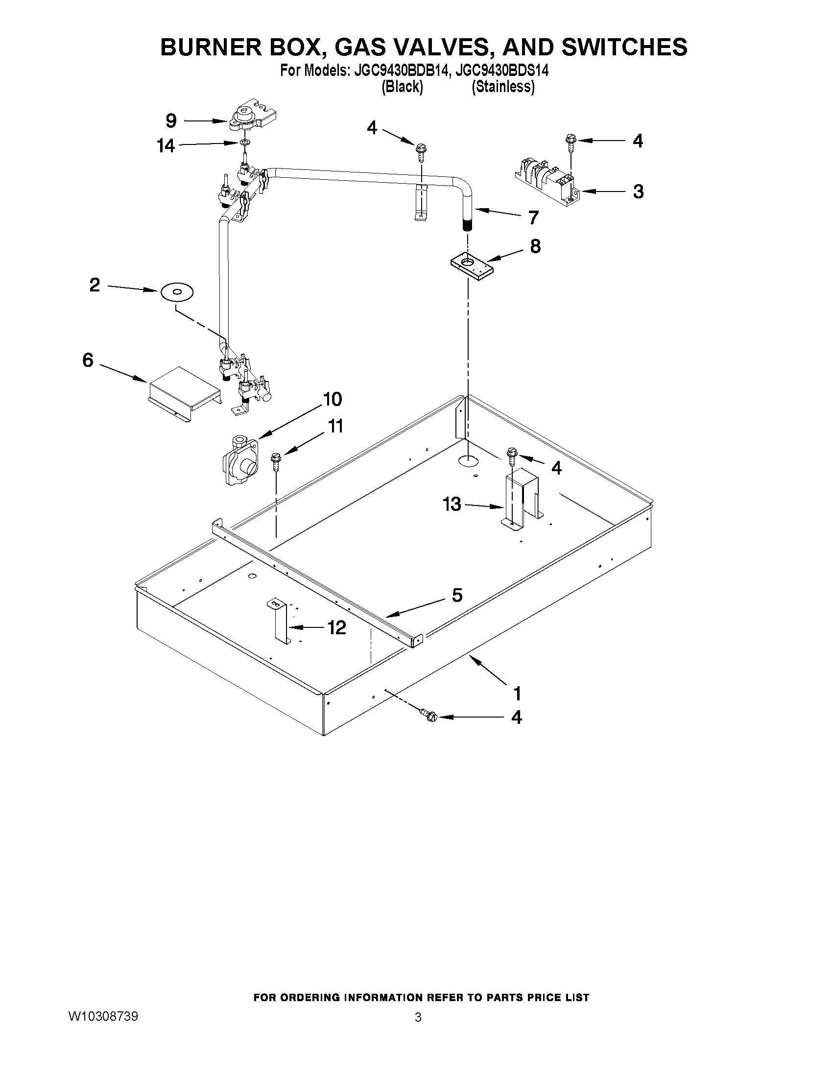 02 - BURNER BOX, GAS VALVES, AND SWITCHES