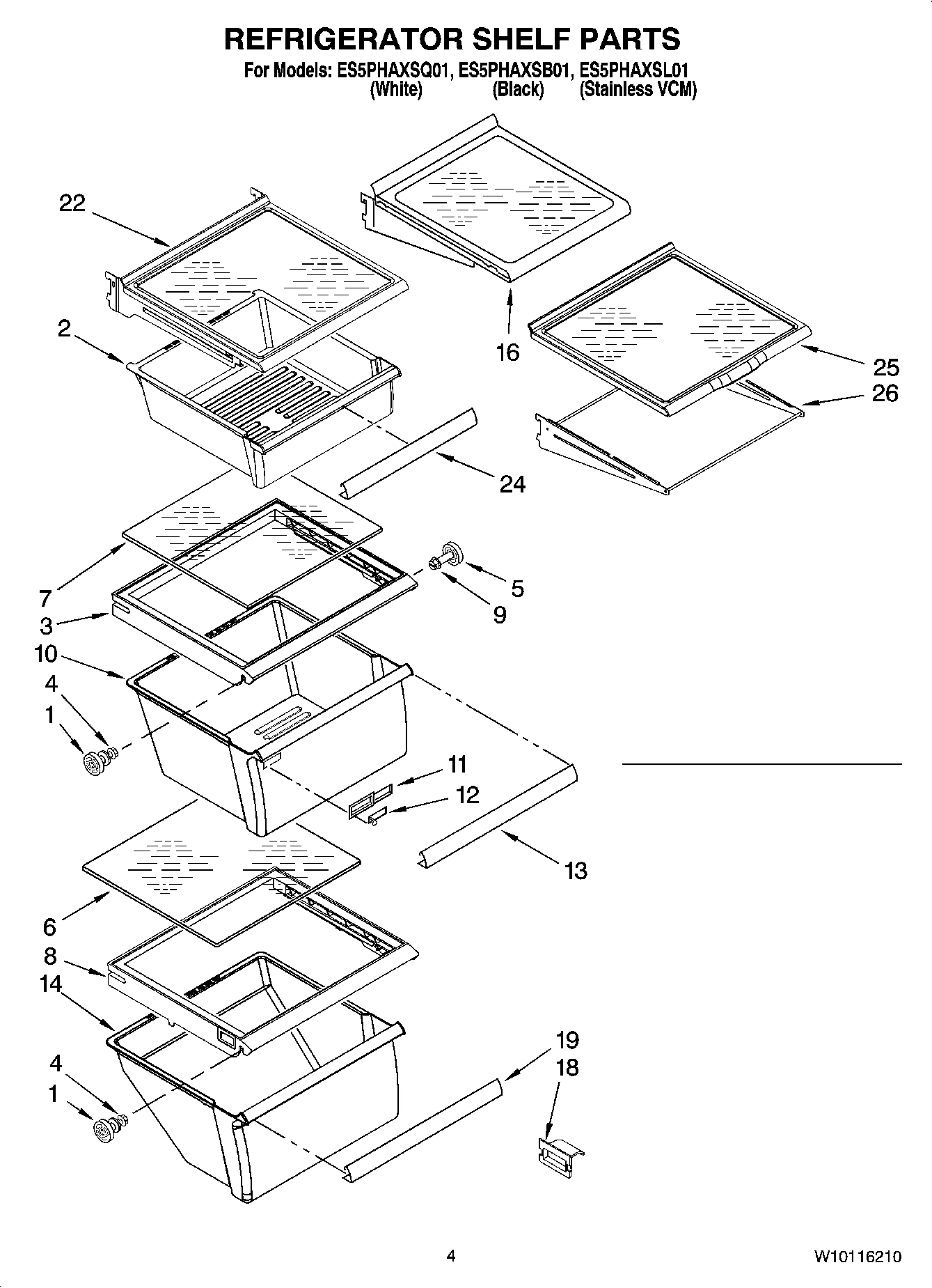 03 - REFRIGERATOR SHELF PARTS