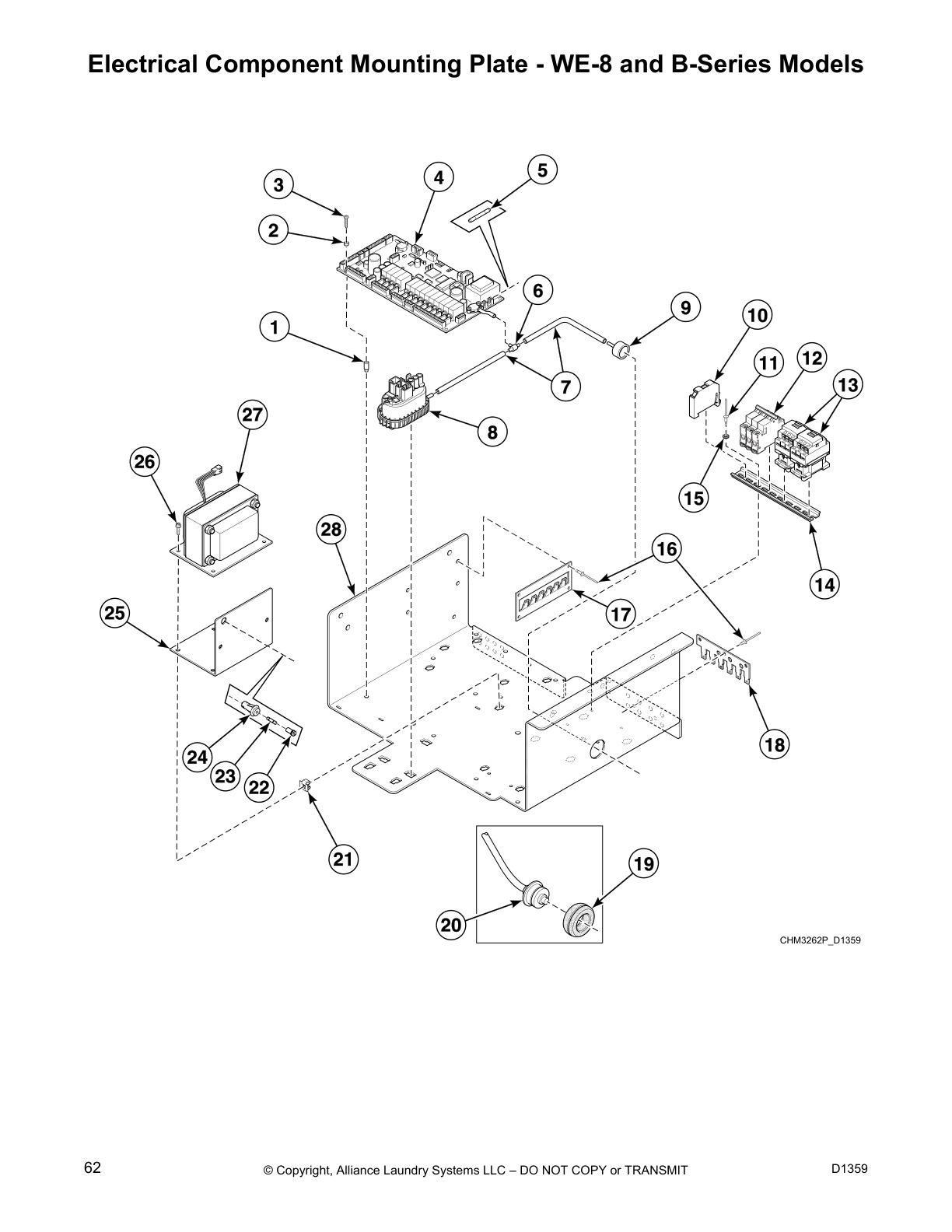 Electrical Component Mounting Plate - WE-8 and B-Series Models
