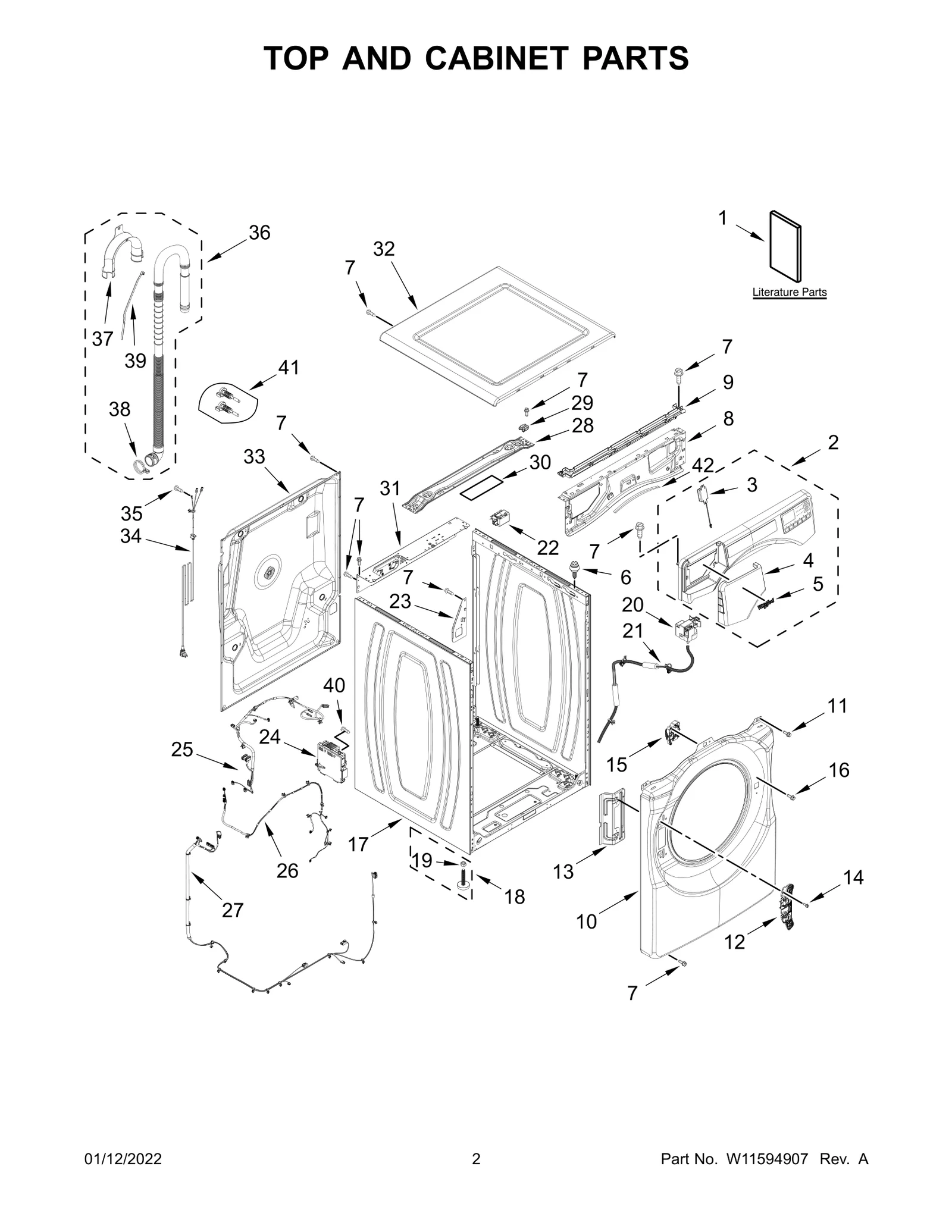 TOP AND CABINET PARTS