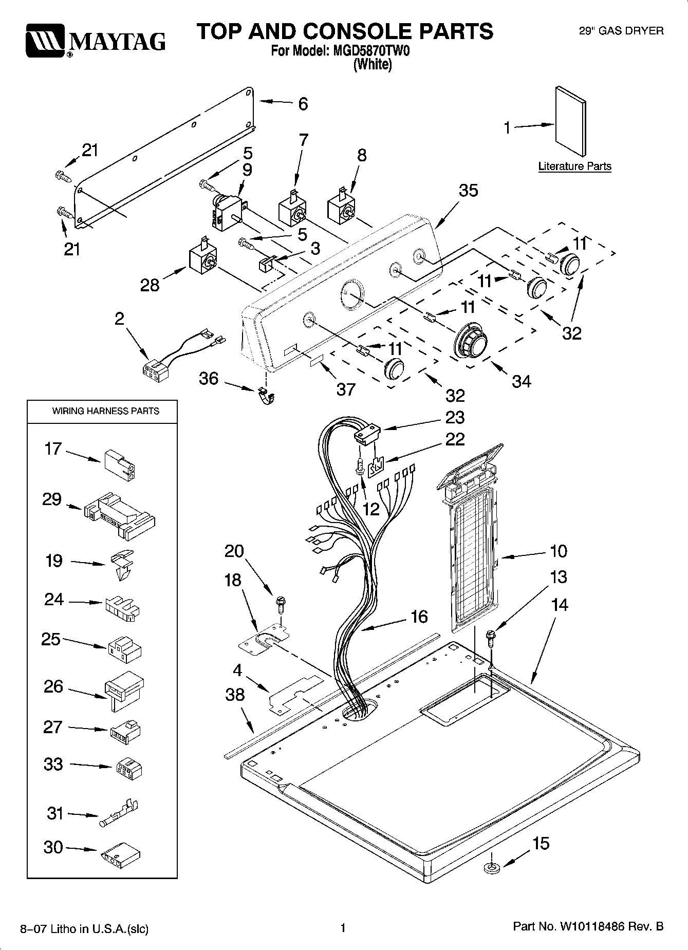 01 - TOP AND CONSOLE PARTS