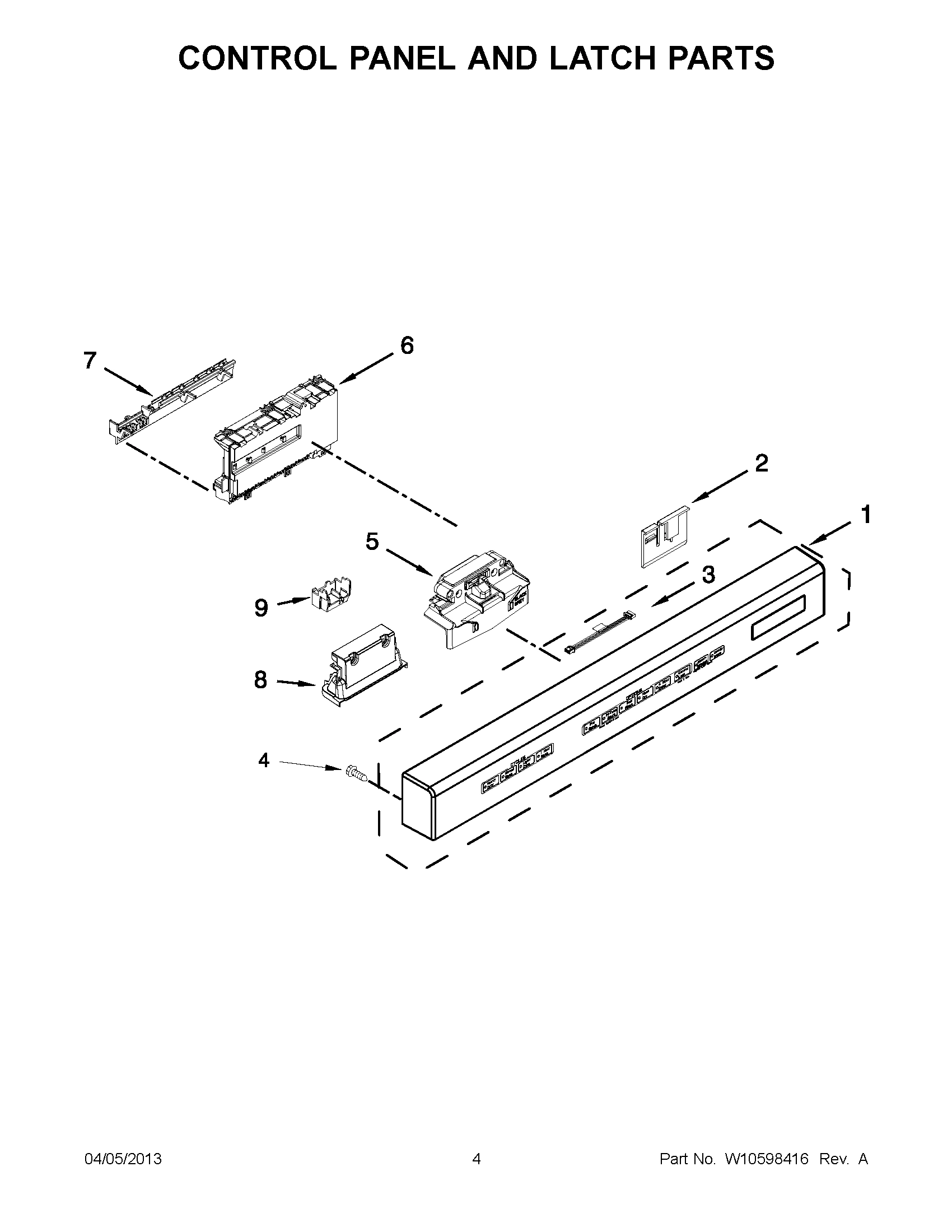 02 - CONTROL PANEL AND LATCH PARTS