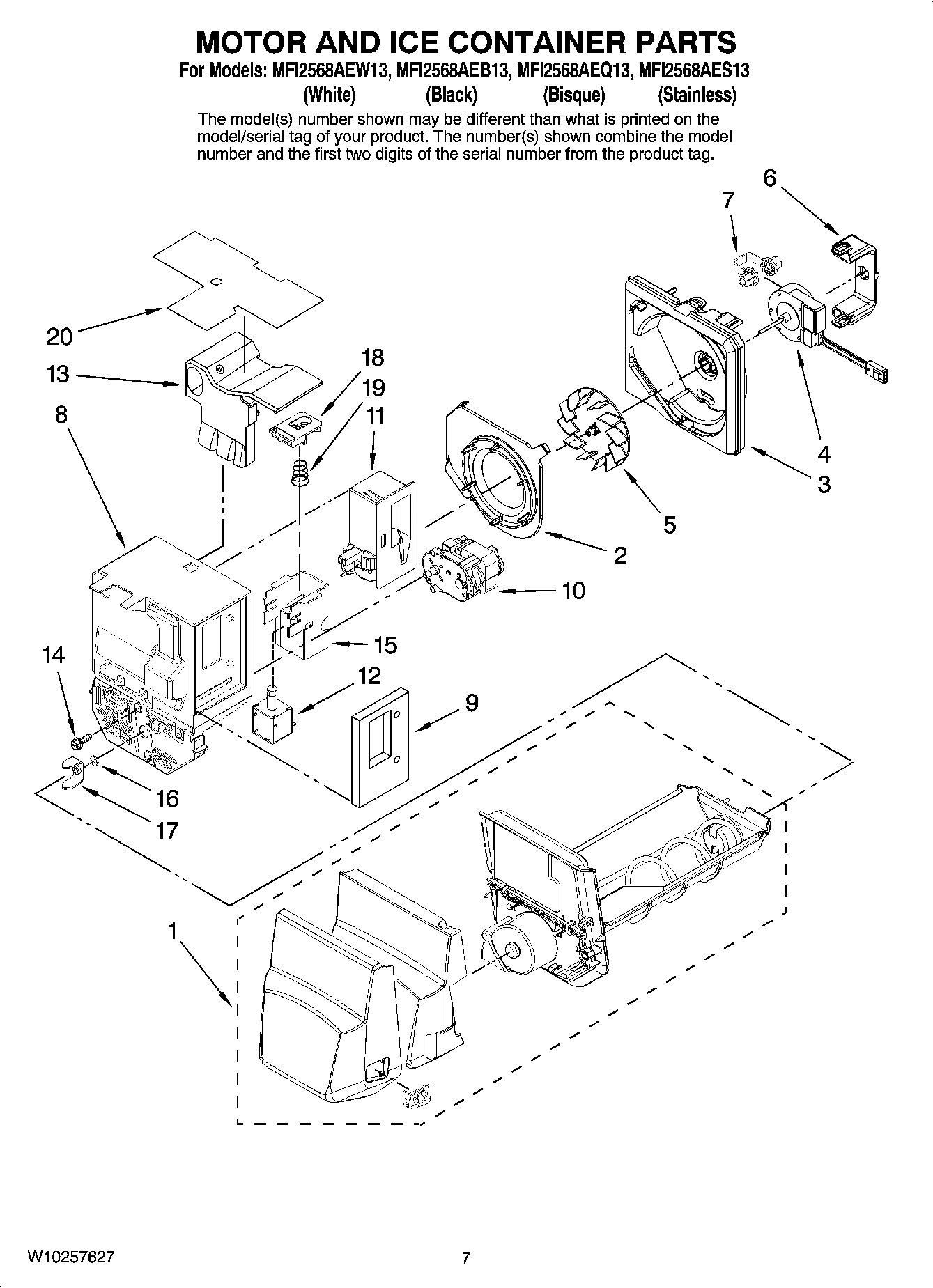 04 - MOTOR AND ICE CONTAINER PARTS