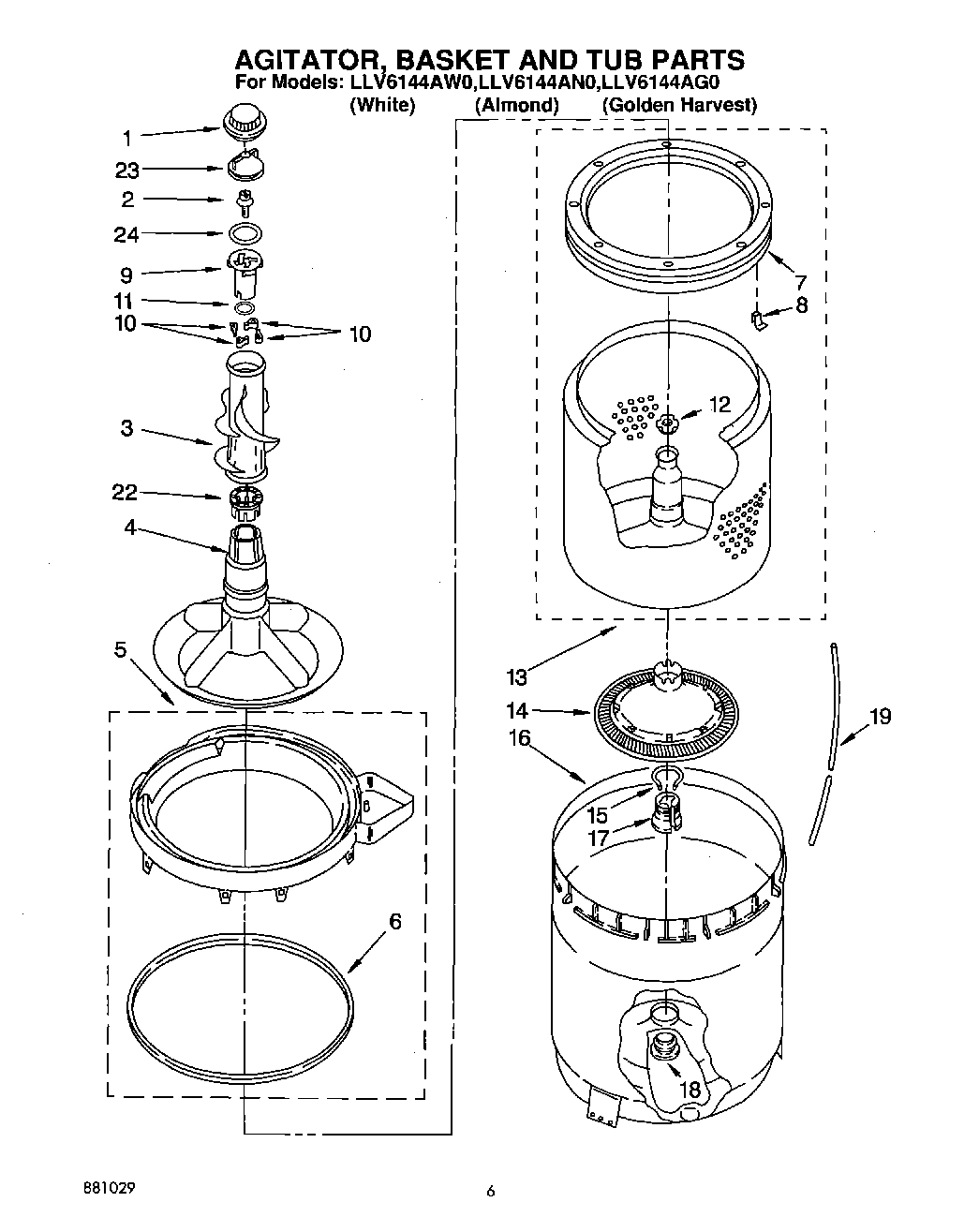 04 - AGITATOR, BASKET AND TUB