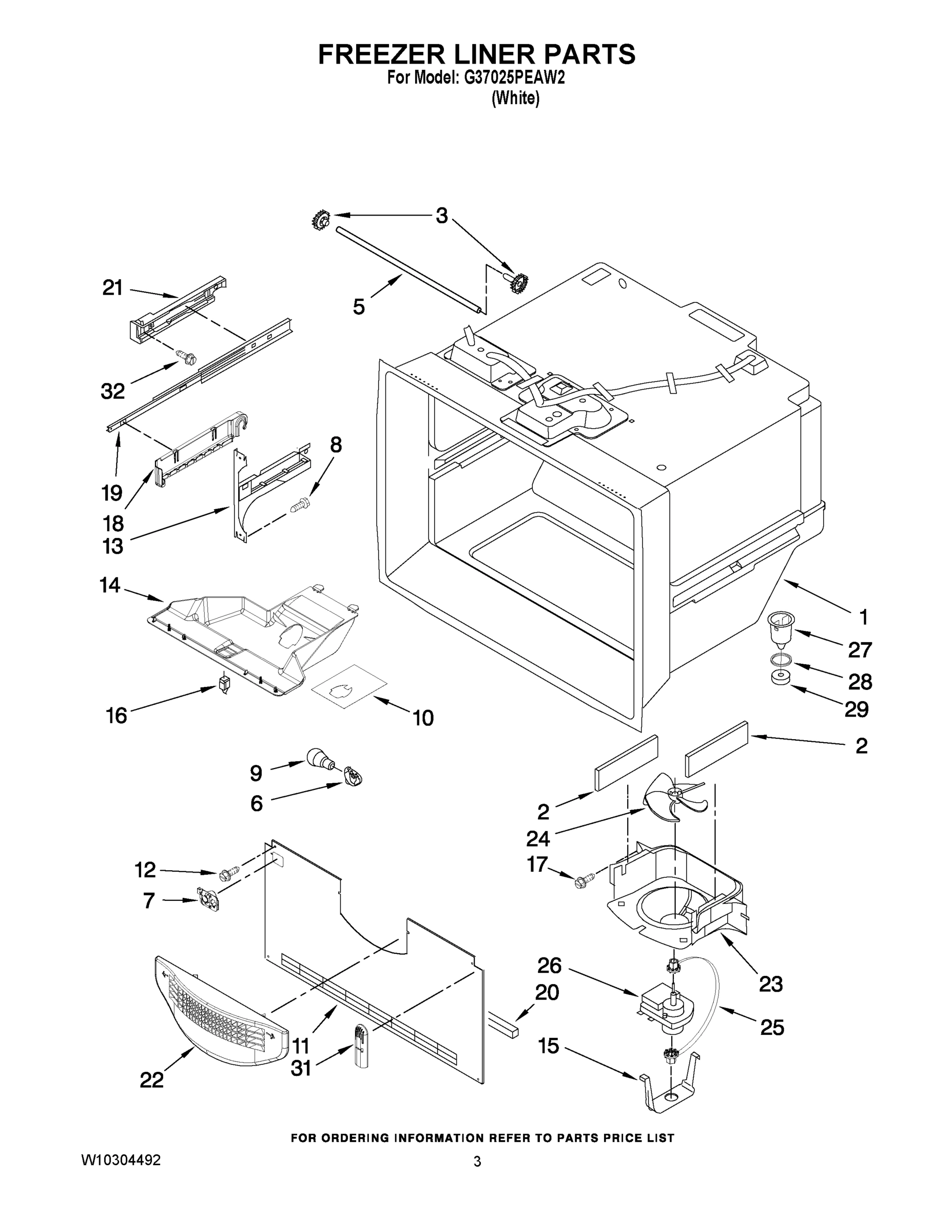 02 - FREEZER LINER PARTS