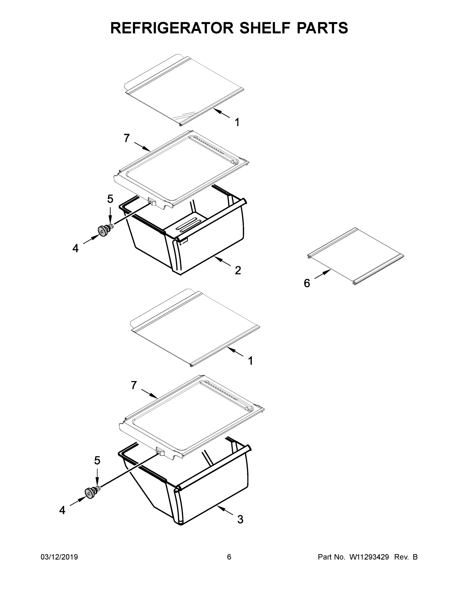 04 - REFRIGERATOR SHELF PARTS