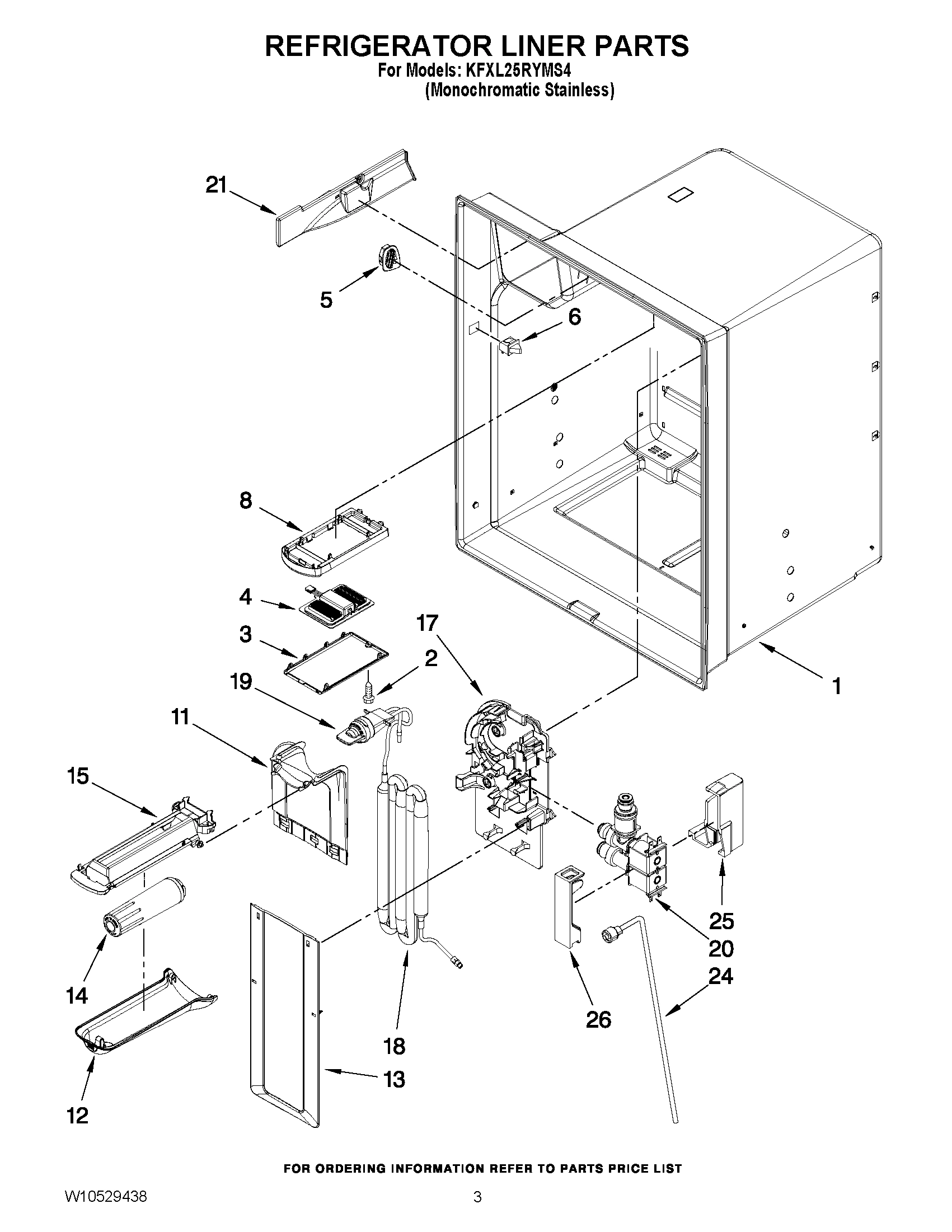 02 - REFRIGERATOR LINER PARTS