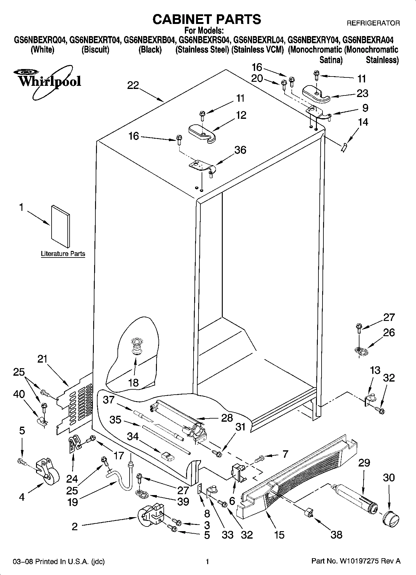 01 - CABINET PARTS