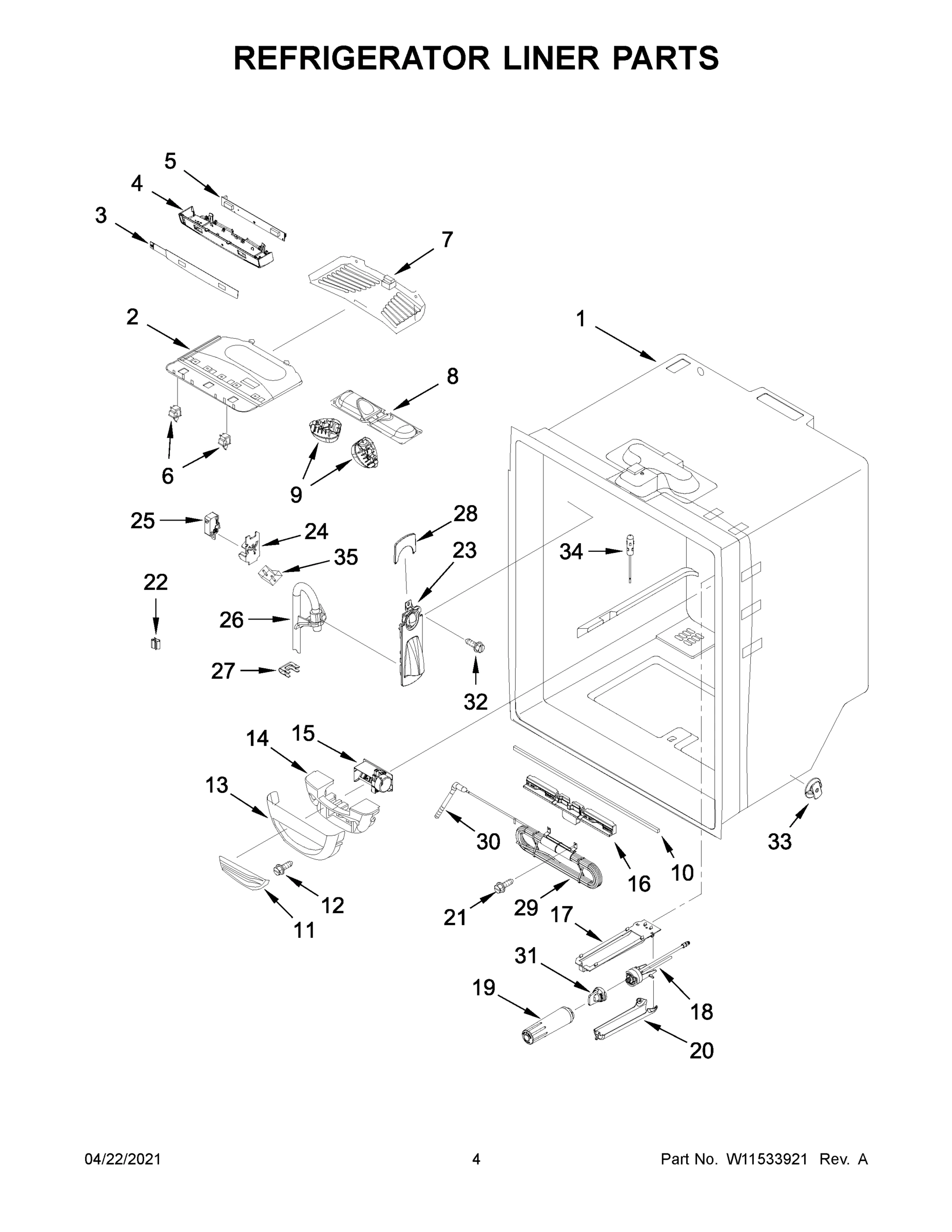 03 - REFRIGERATOR LINER PARTS